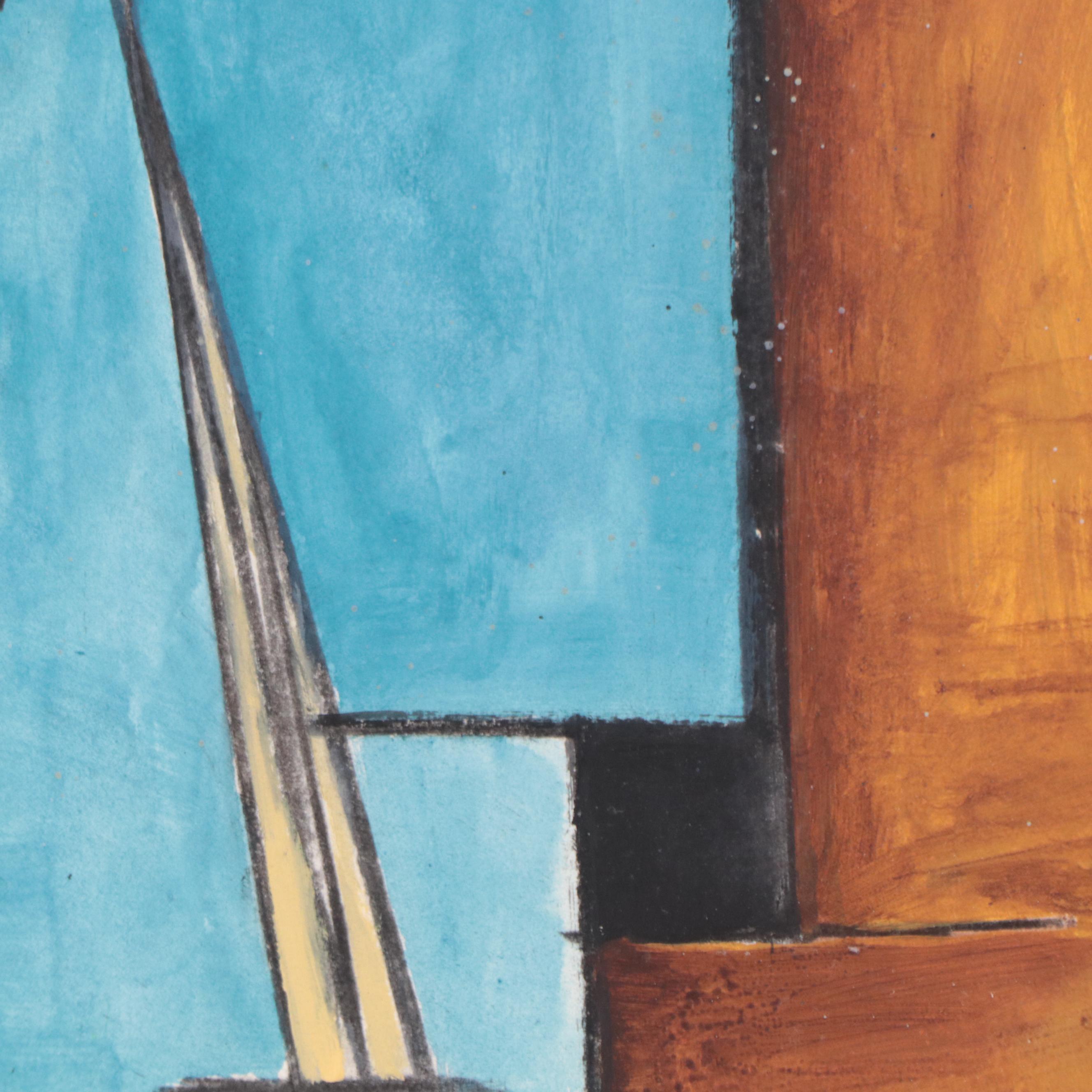 Italo Scanga Abstract Mixed Media Painting, 1988