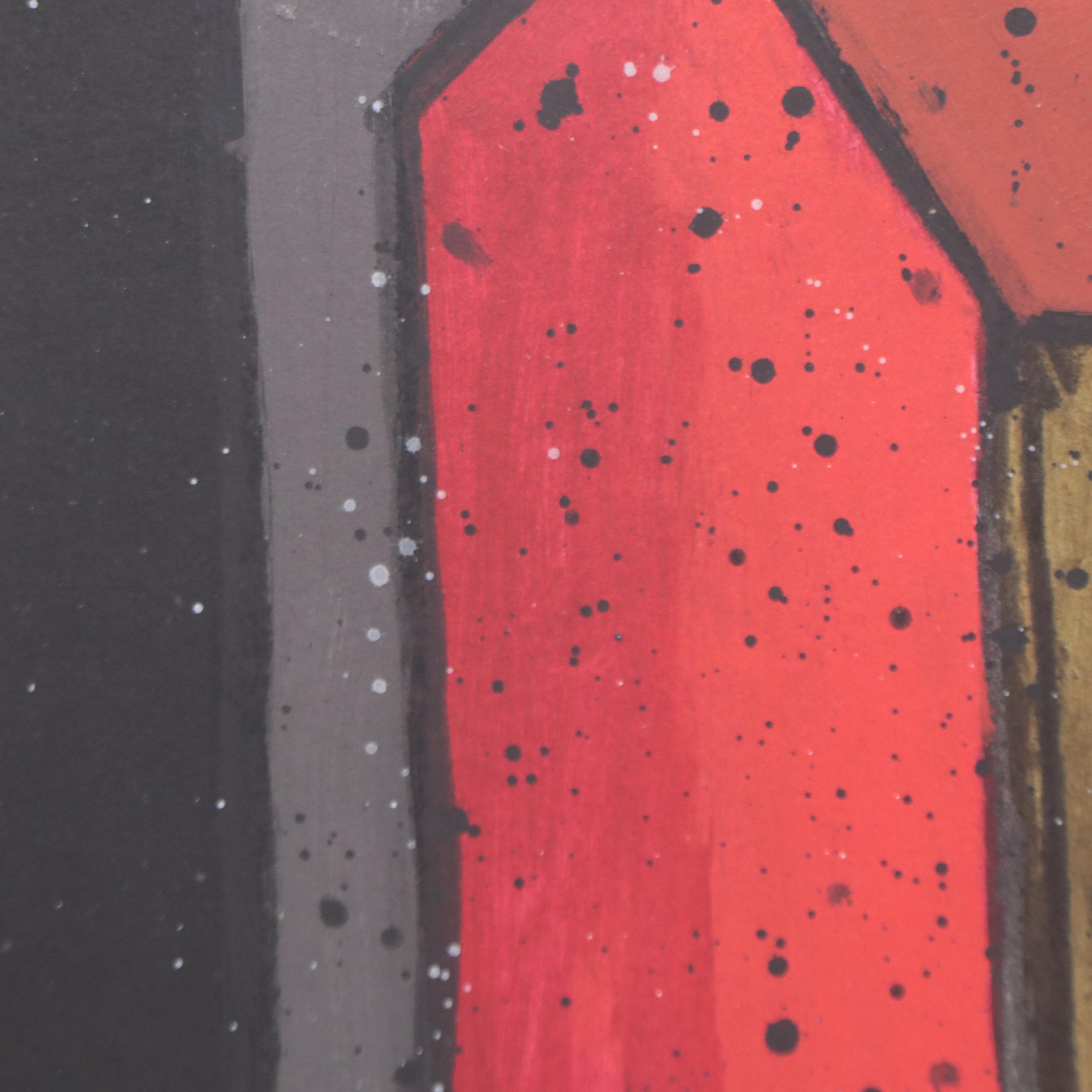 Italo Scanga Abstract Mixed Media Painting, 1988