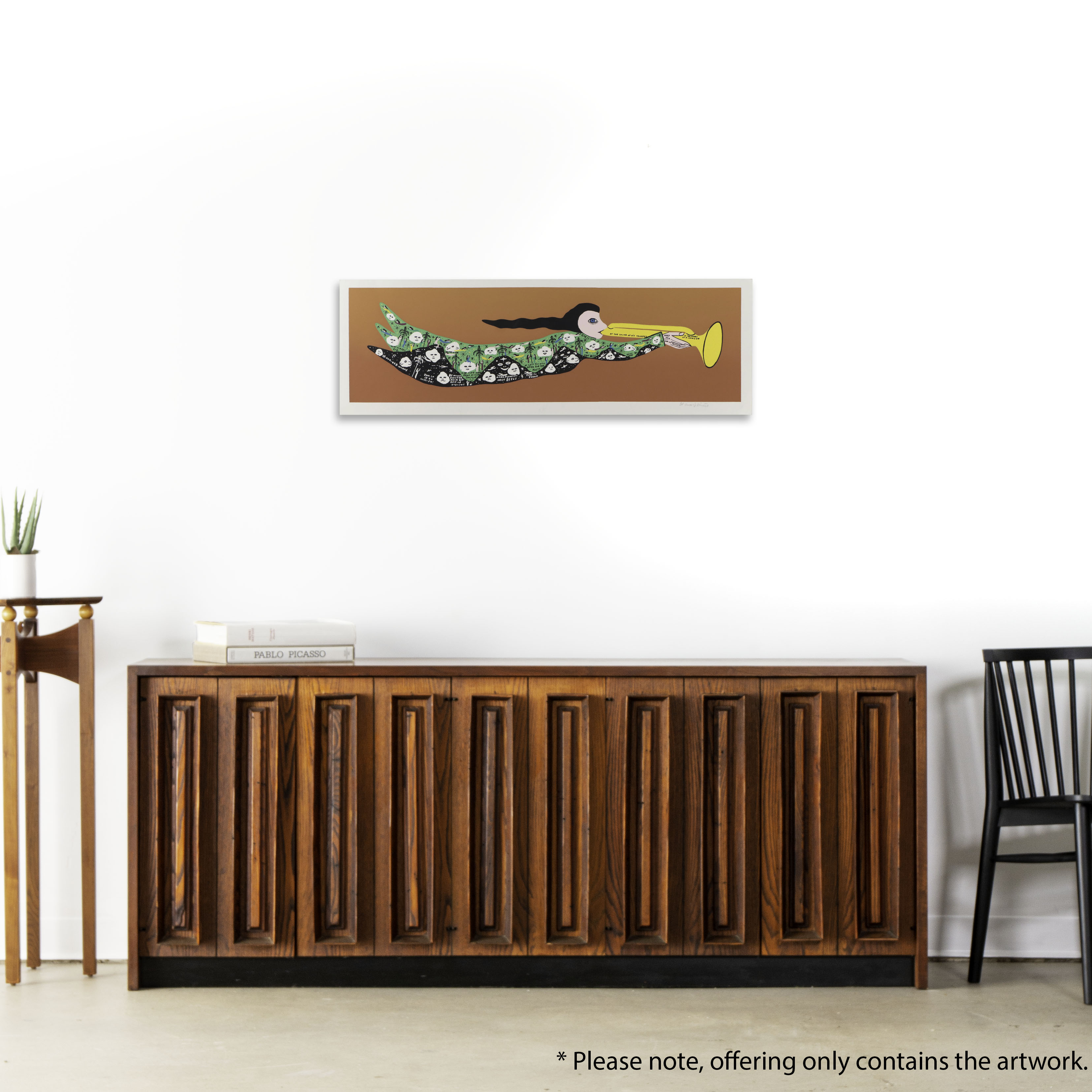 Howard Finster Serigraph "At the Sound of His Trumpet," Late 20th Century