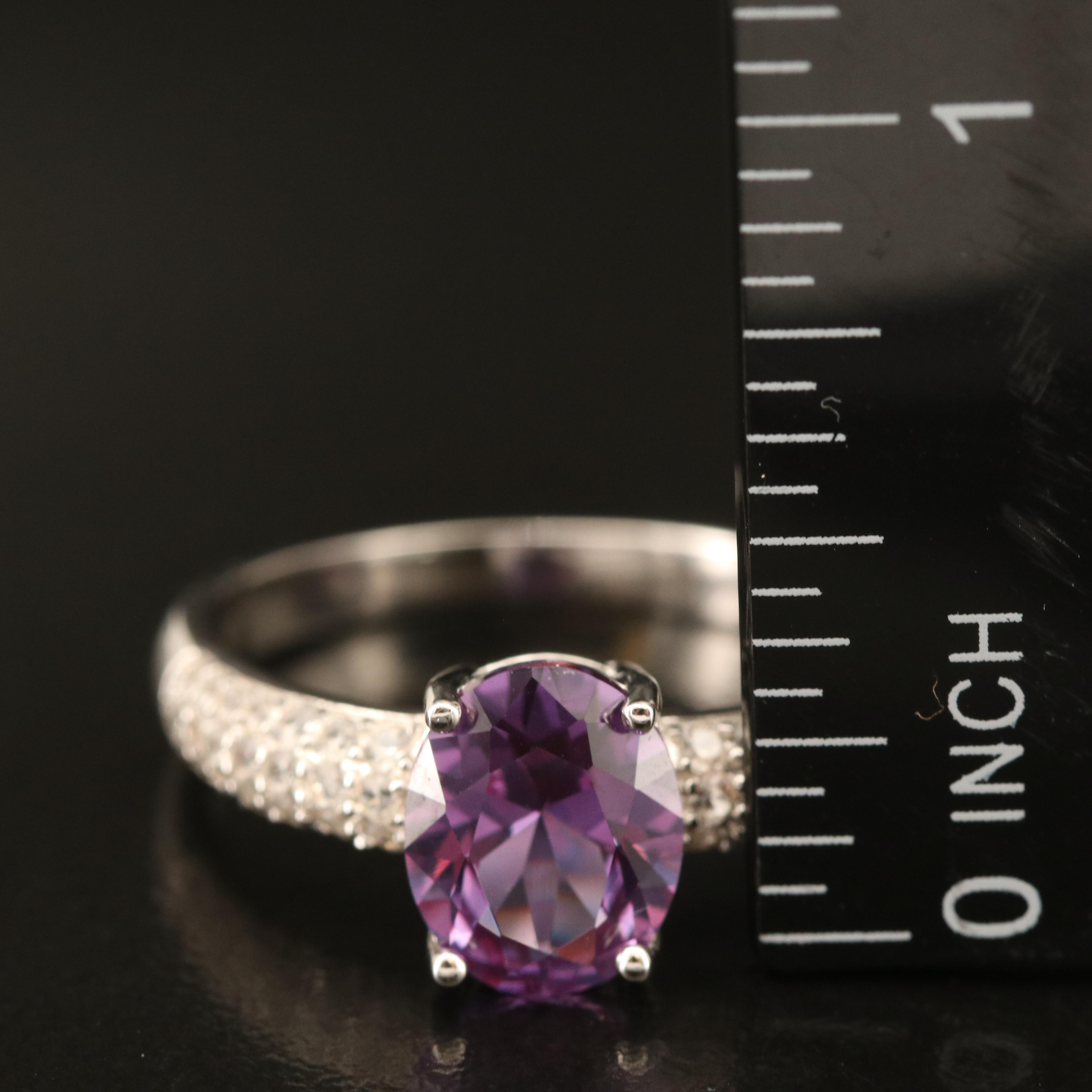 Sterling Sapphire and Zircon Ring