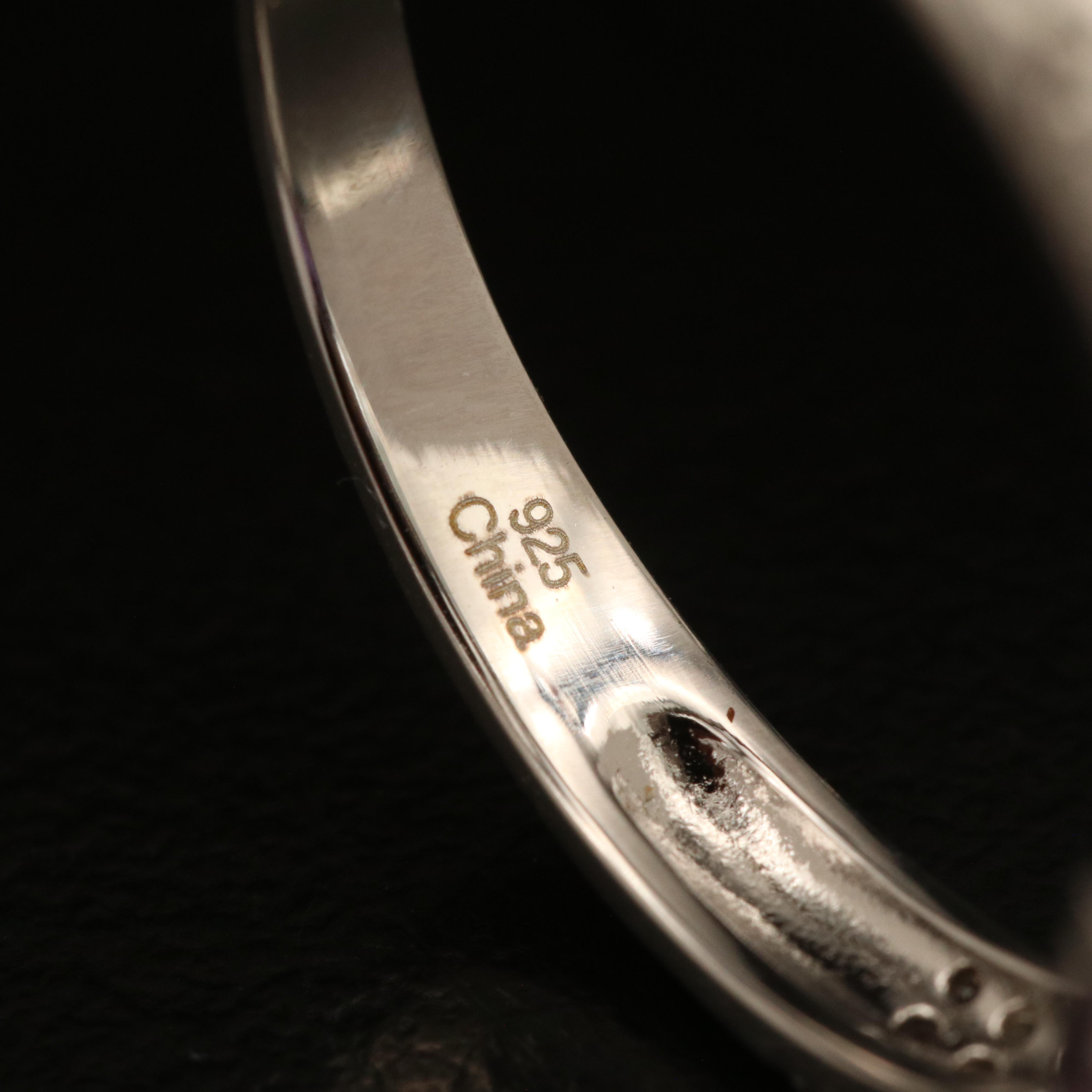 Sterling Sapphire and Zircon Ring