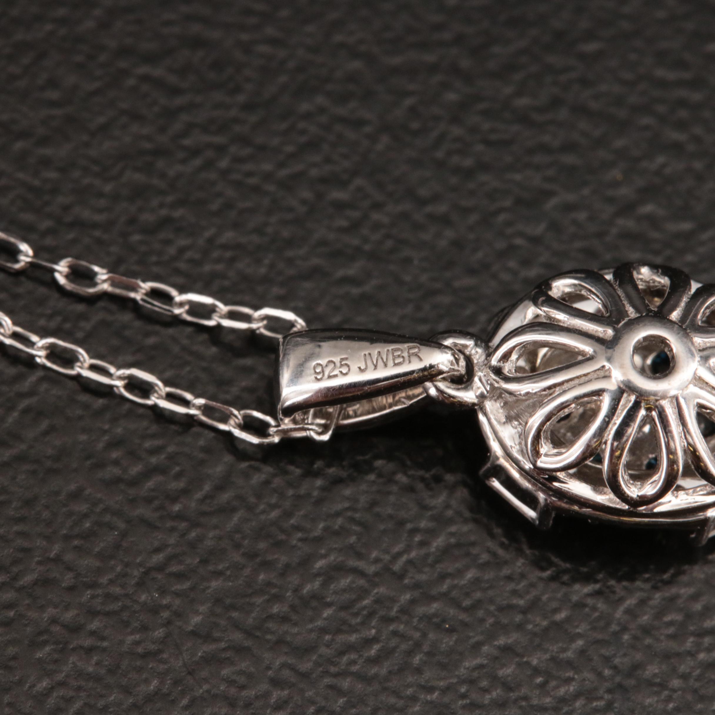 Sterling Diamond Pendant Necklace