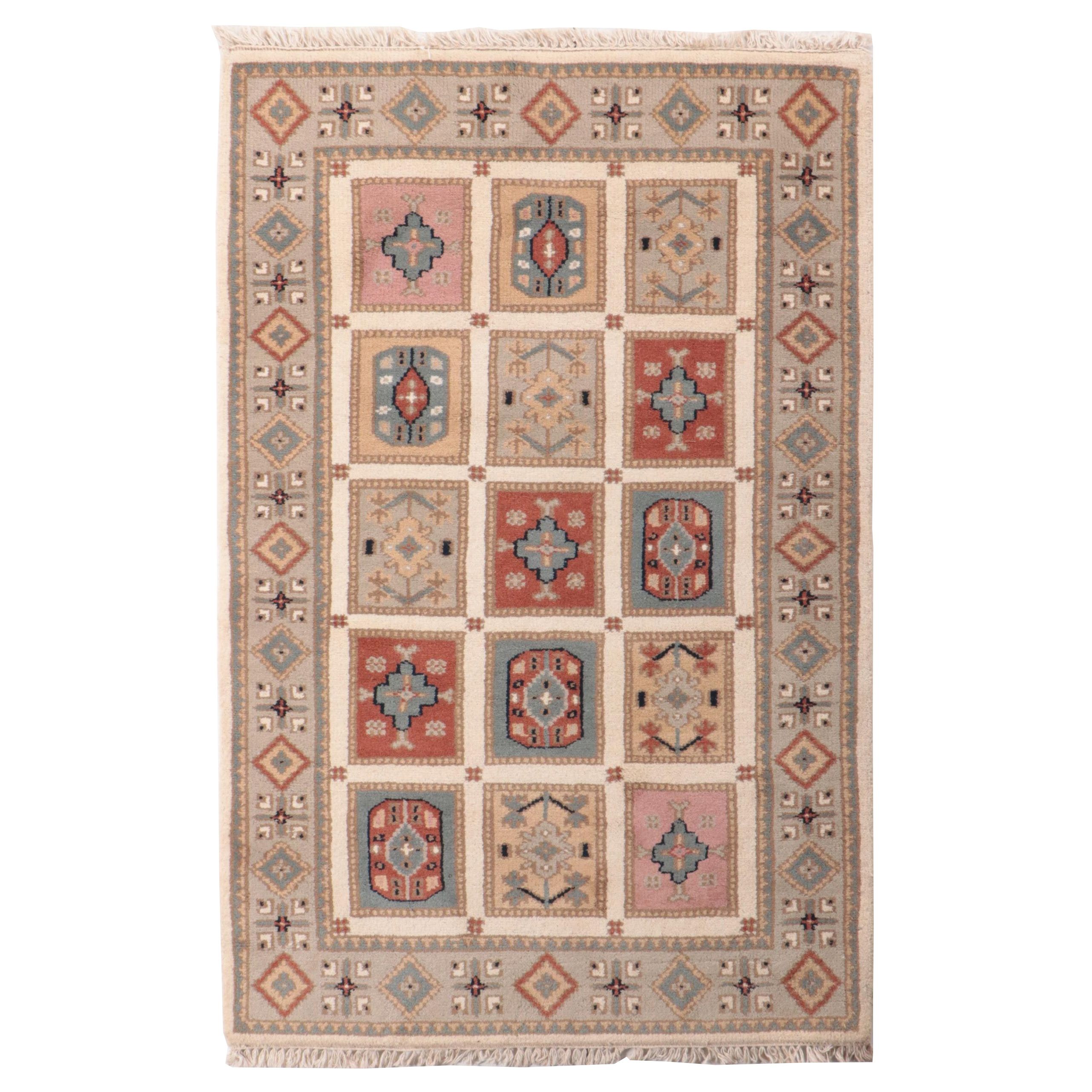 3'10 x 6'1 Hand-Knotted Afghan Kazak Area Rug