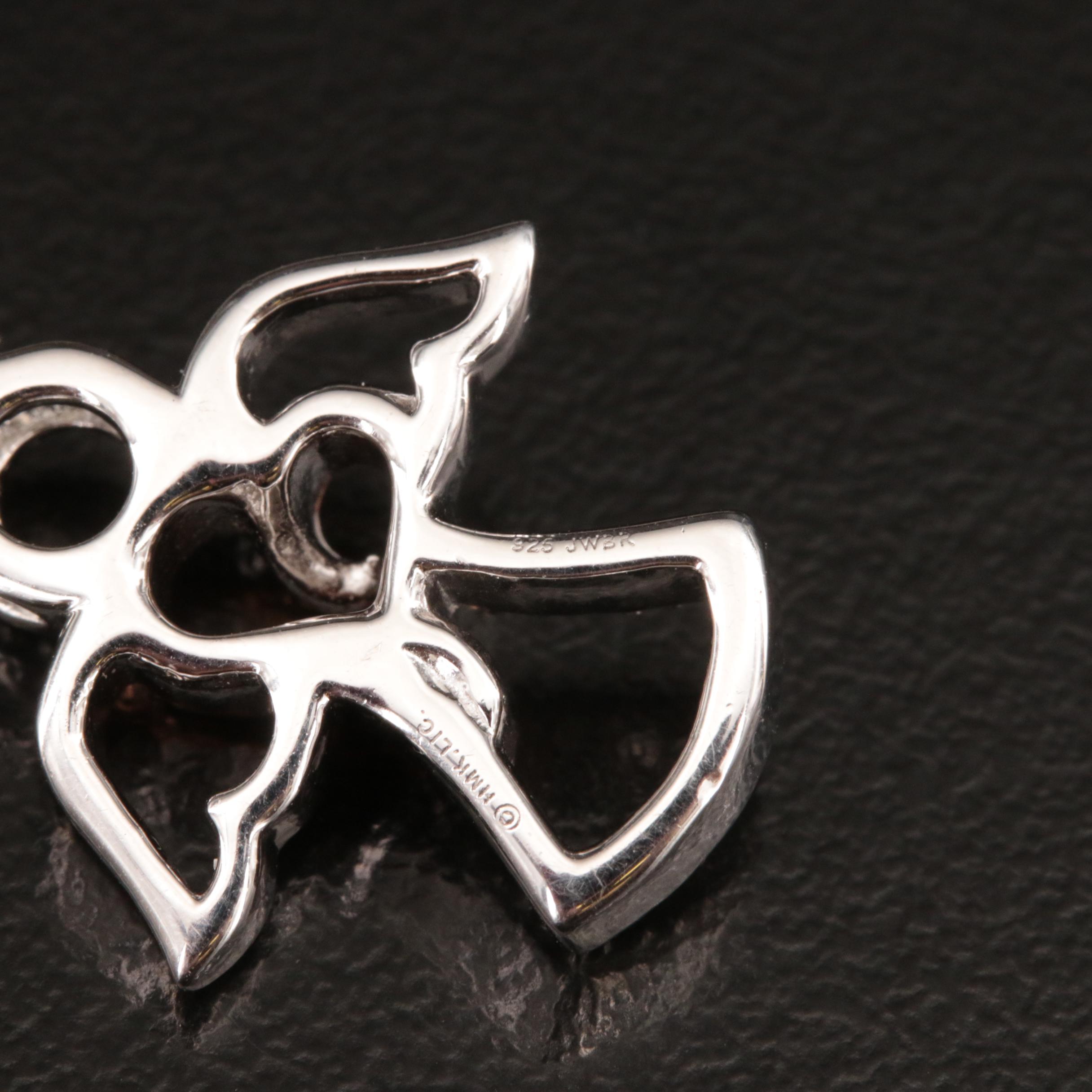 Sterling Diamond Angel Pendant Necklace