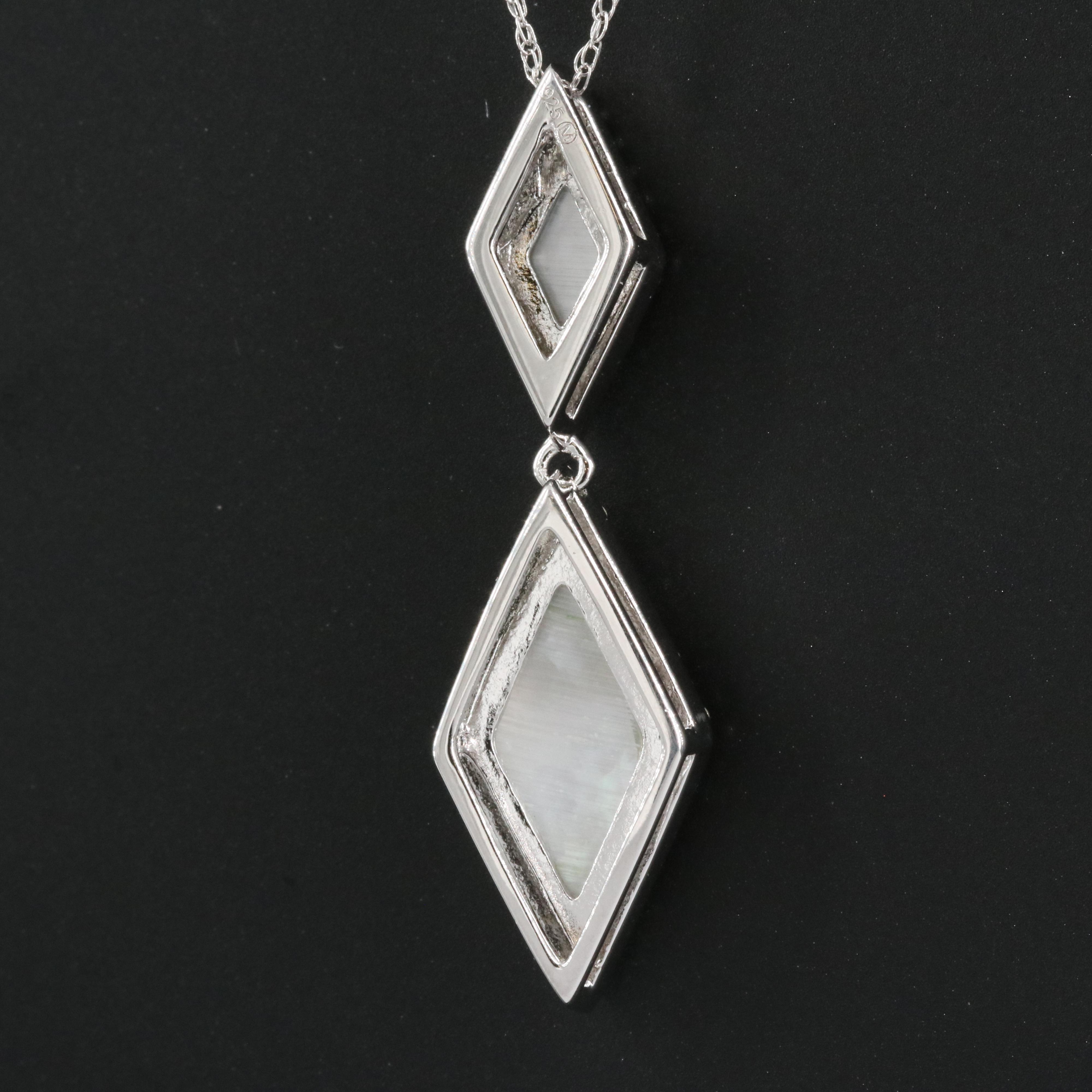 Sterling Mother-of-Pearl and Topaz Pendant Necklace