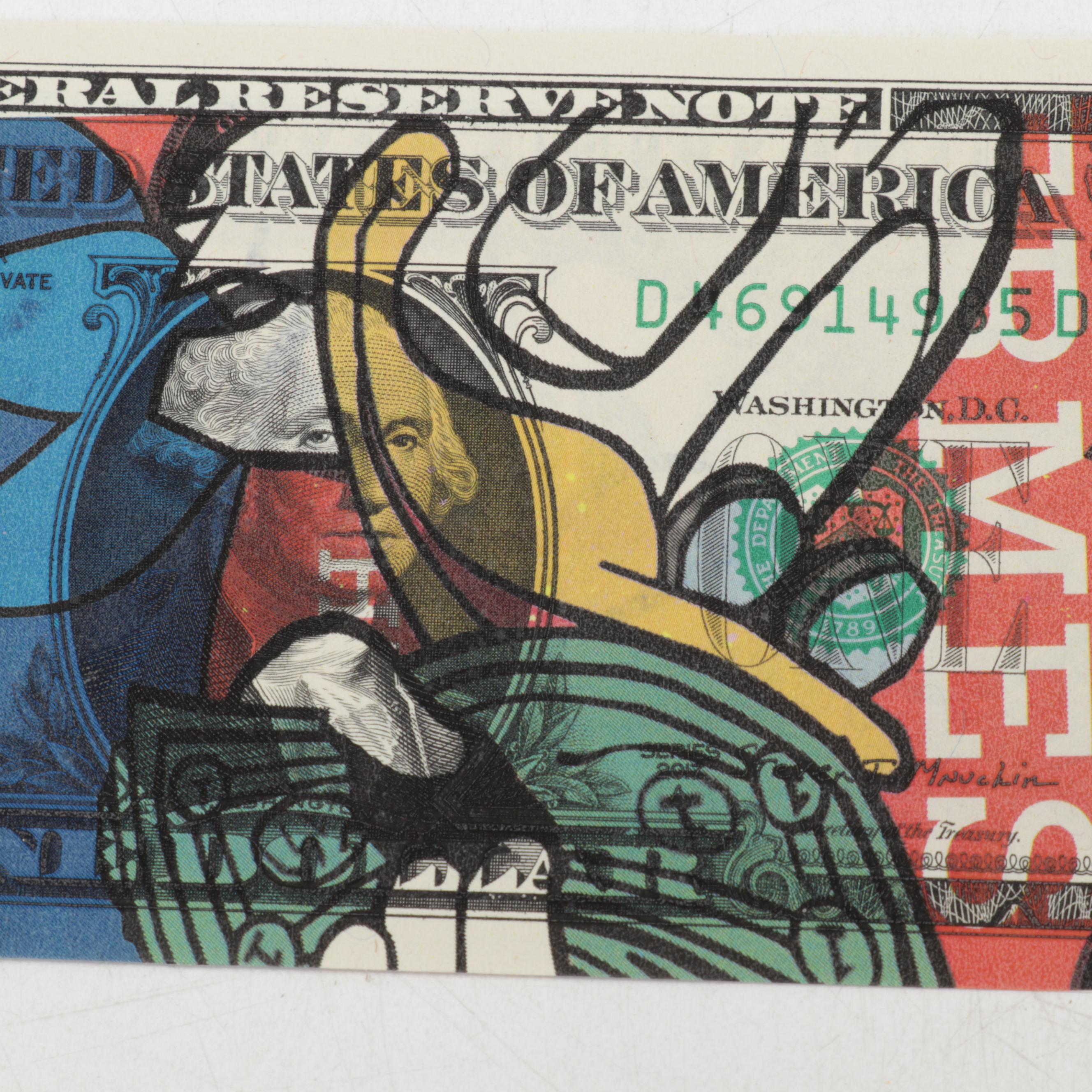 Death NYC Graphic Print on Bank Note Featuring Scrooge McDuck, 2022