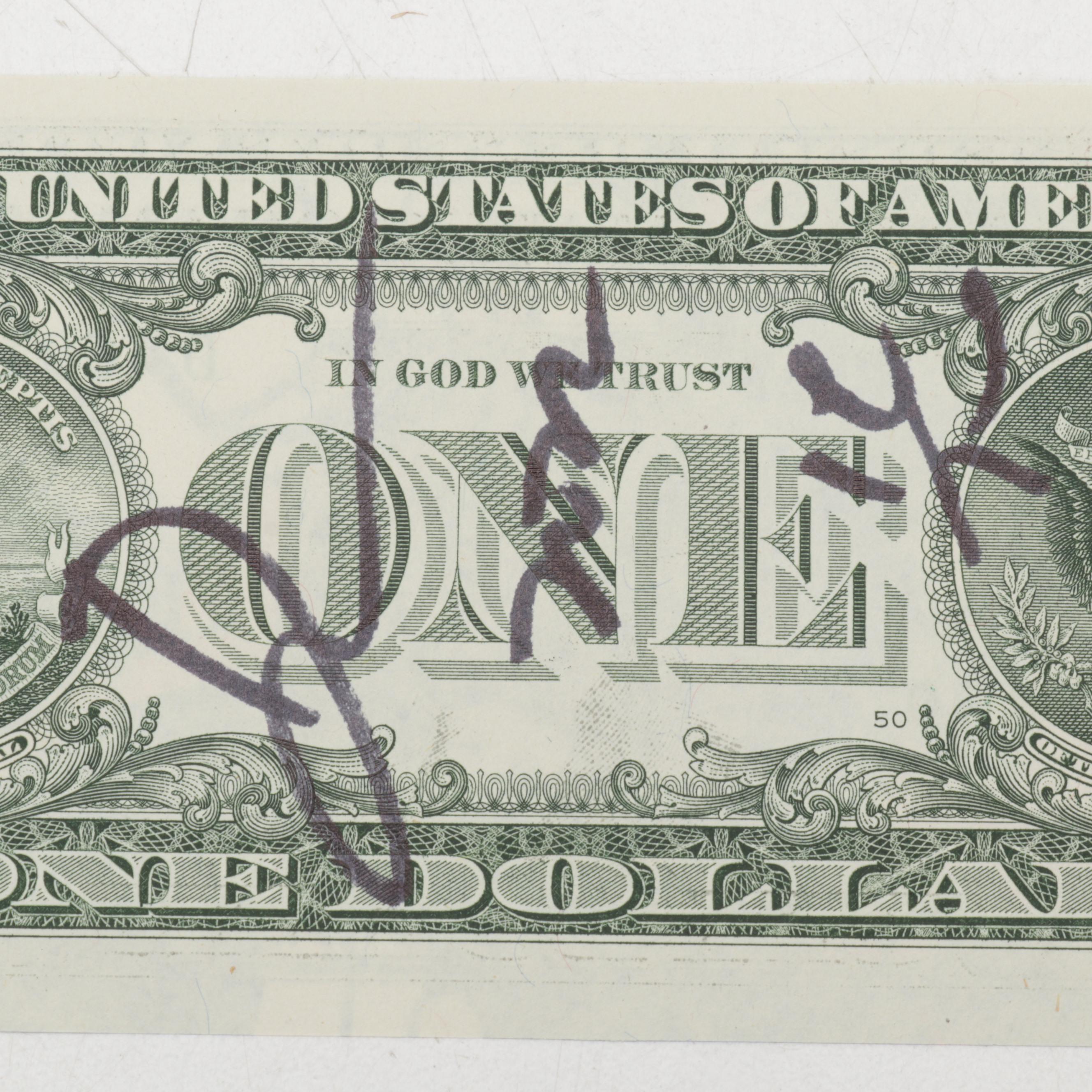 Death NYC Graphic Print on Bank Note Featuring Scrooge McDuck, 2022