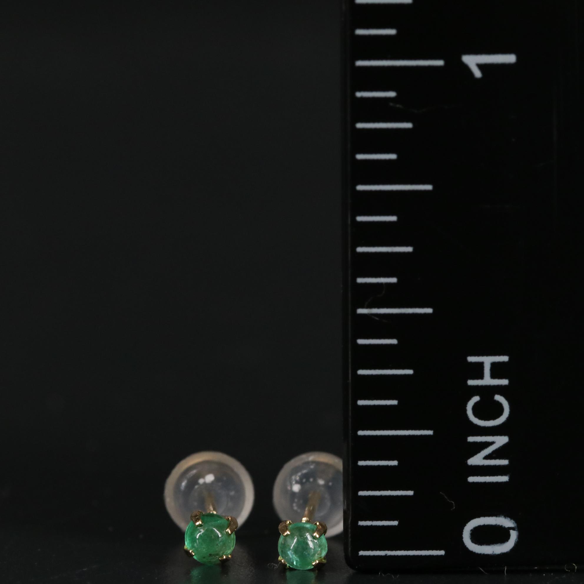 18K 0.10 CTW Emerald Earrings