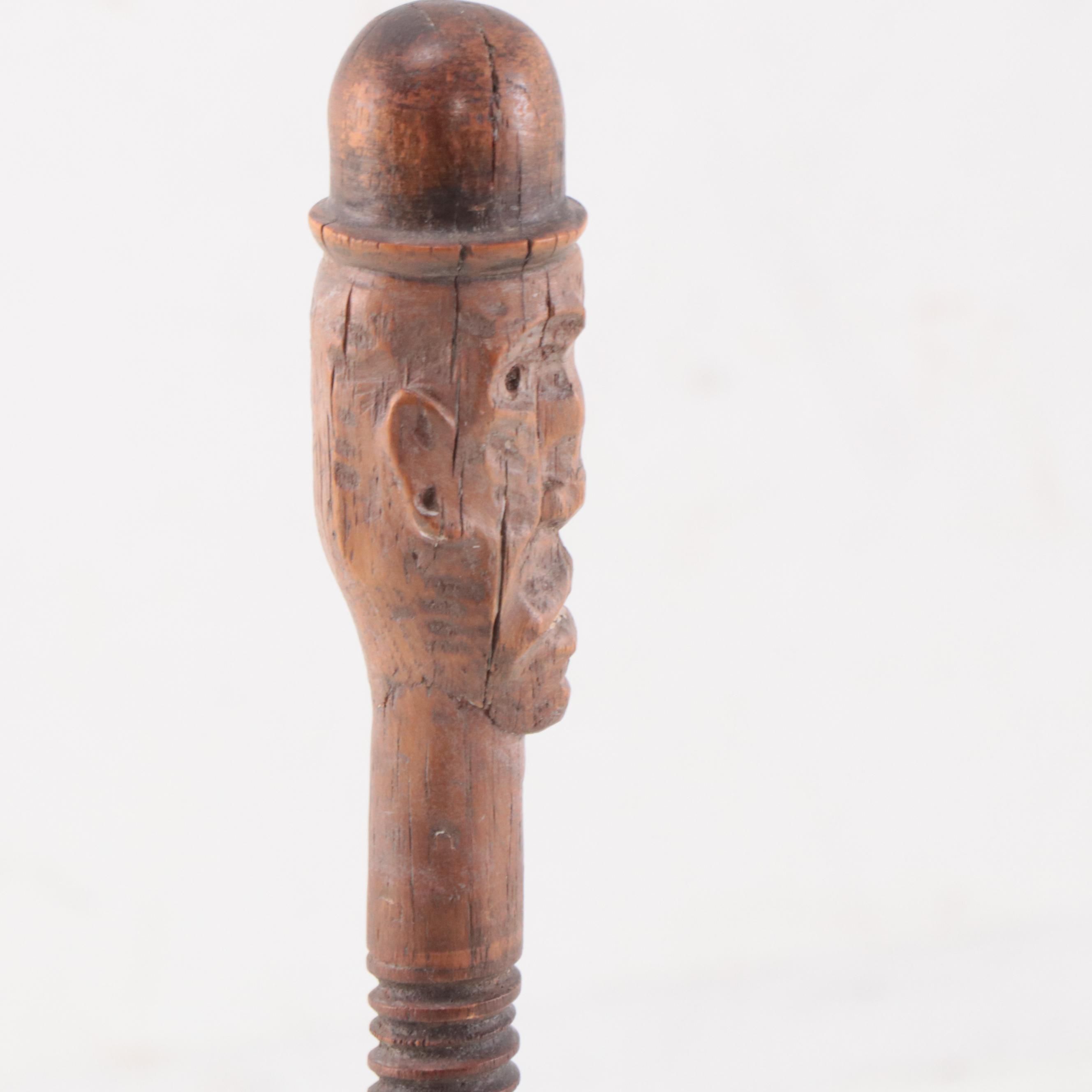 Folk Art Carved Wood Figure, 1973