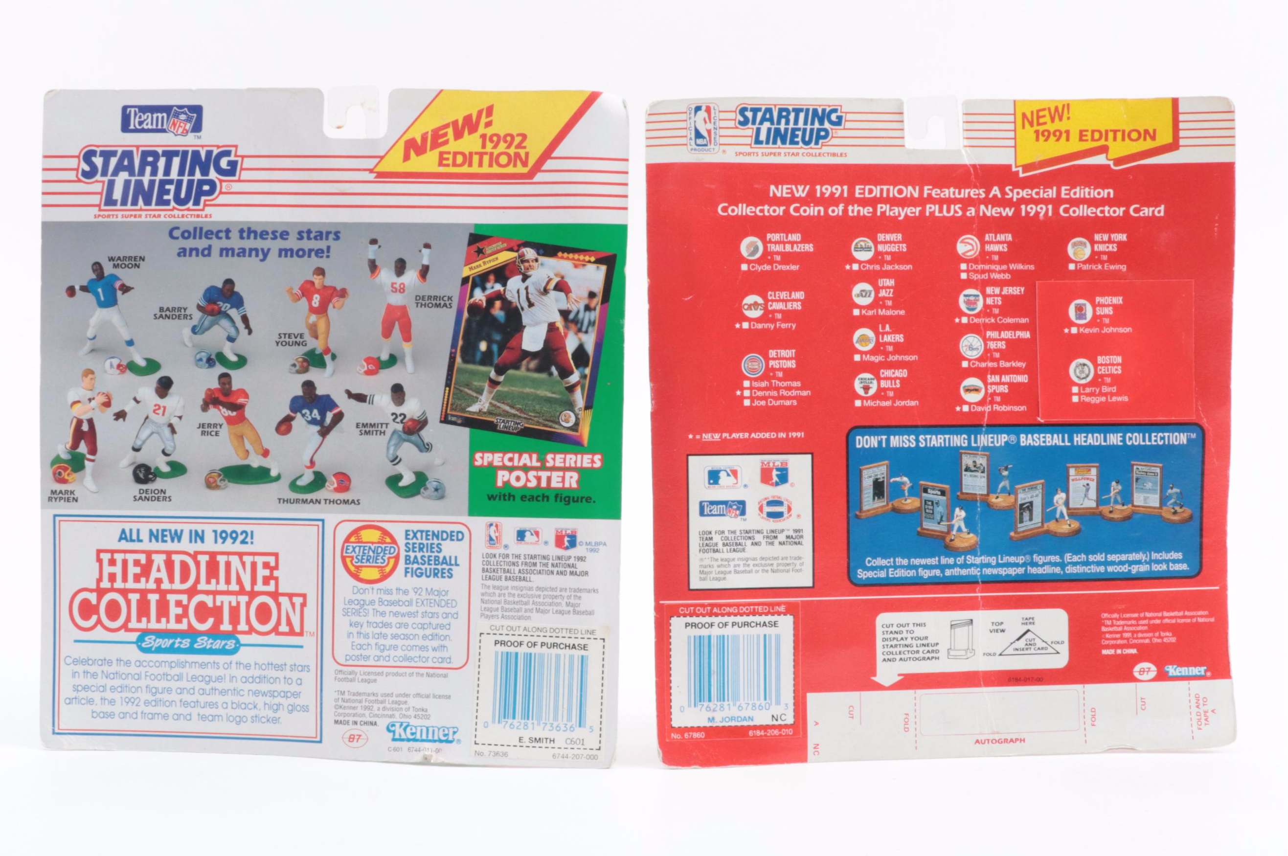 Starting Lineup Sports Action Figures Including Jordan, Griffey Jr, Sets, 1990s