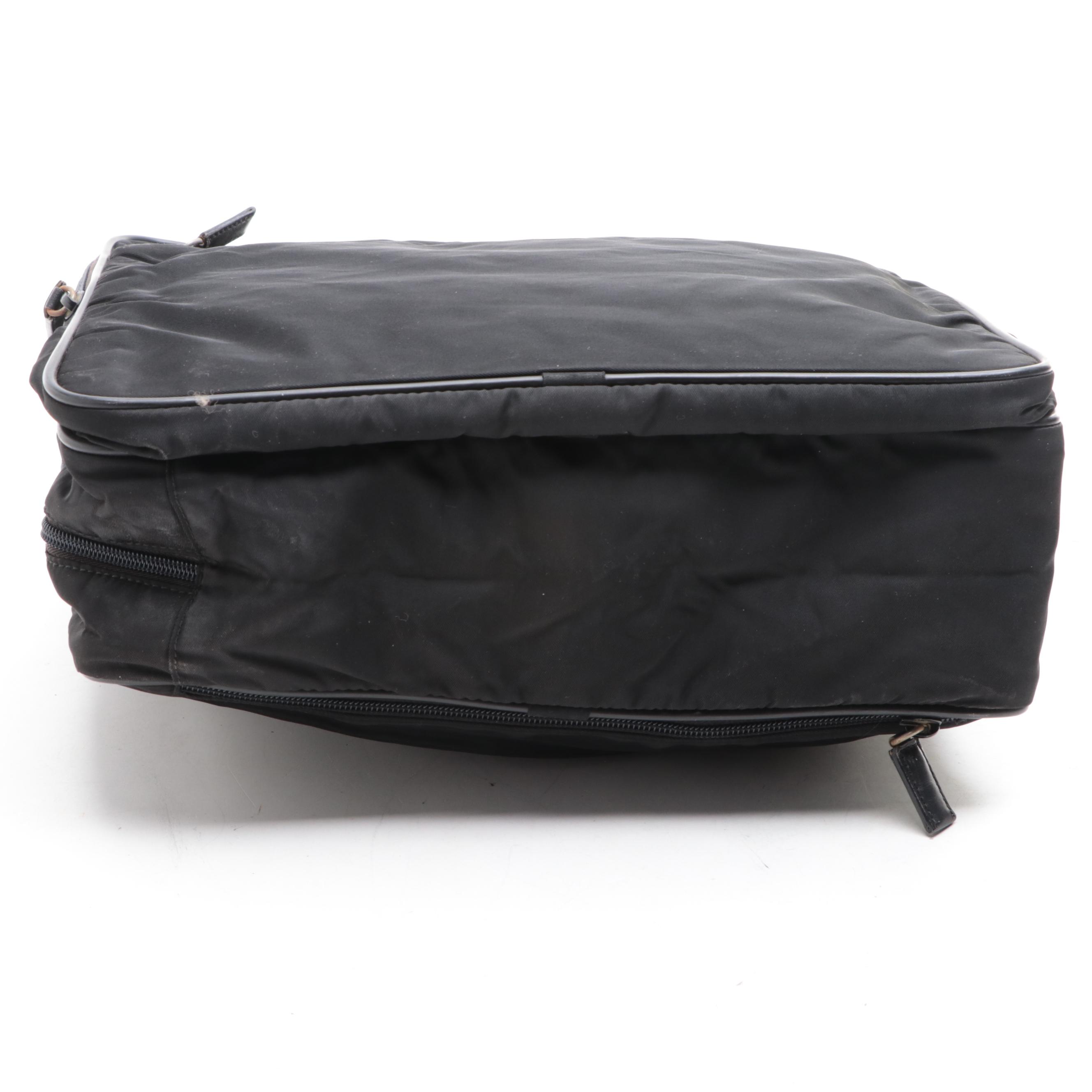 Prada Zip-Around Compact Briefcase in Black Nylon Gabardine