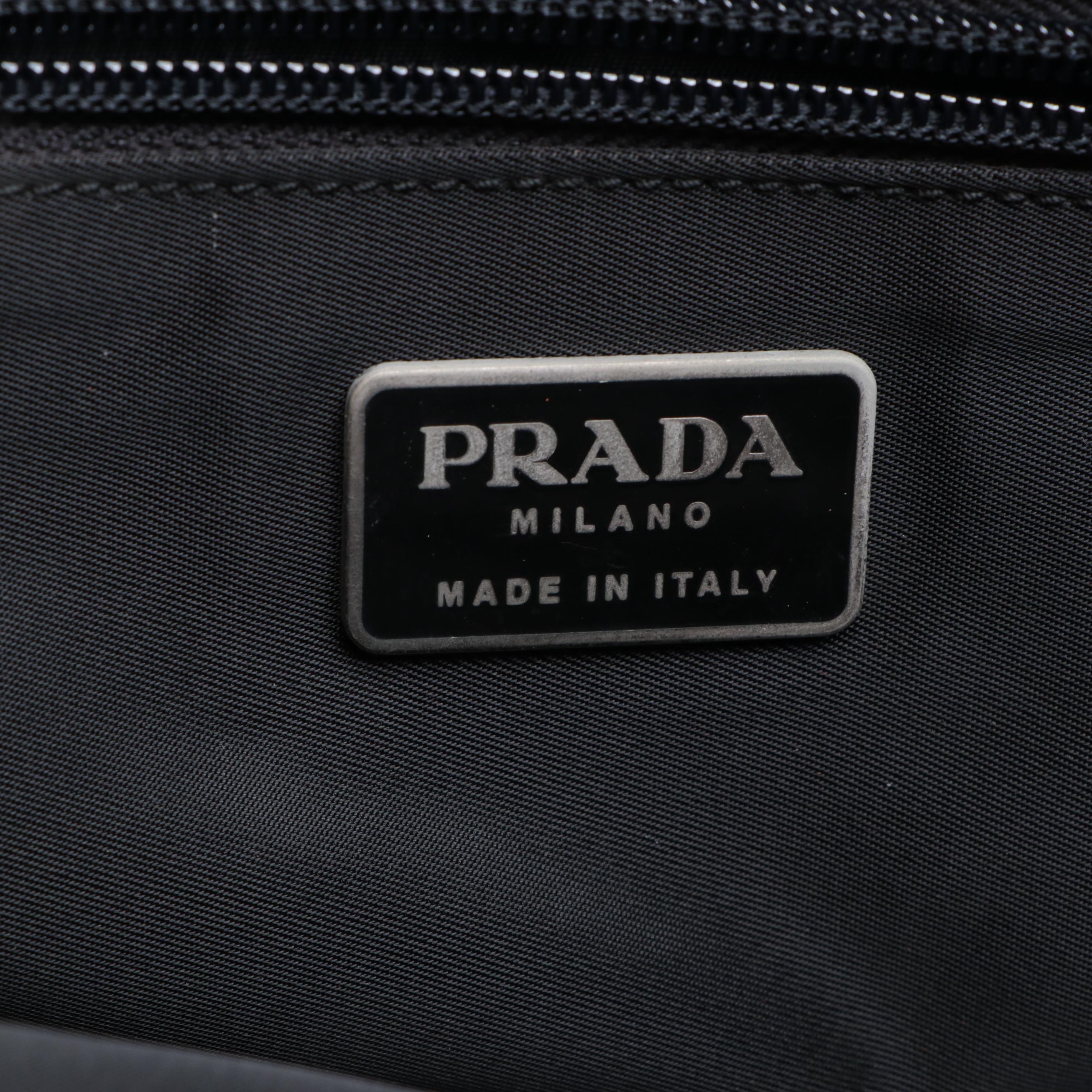 Prada Zip-Around Compact Briefcase in Black Nylon Gabardine