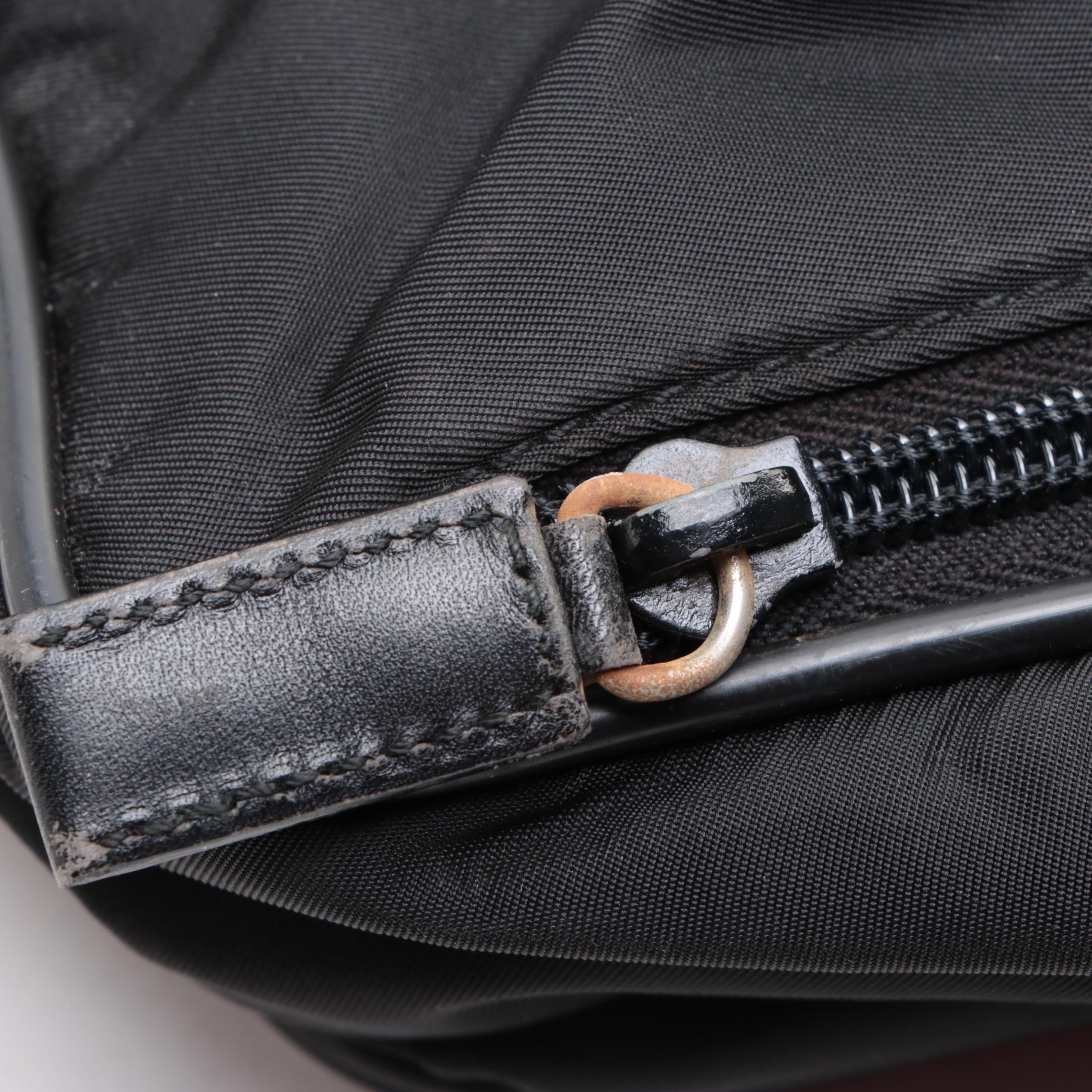 Prada Zip-Around Compact Briefcase in Black Nylon Gabardine