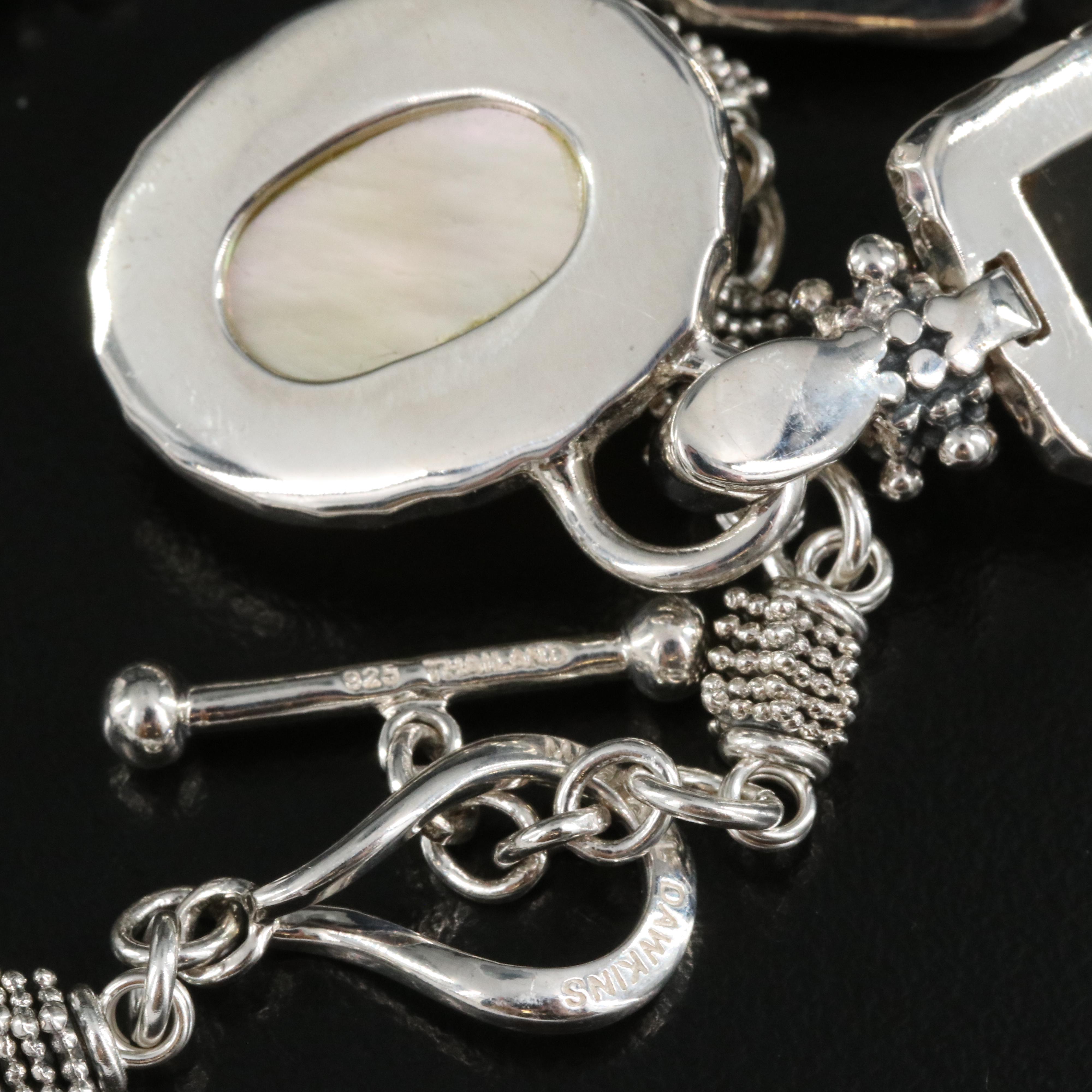 Michael Dawkins Sterling Quartz Mother-of-Pearl and Citrine Necklace