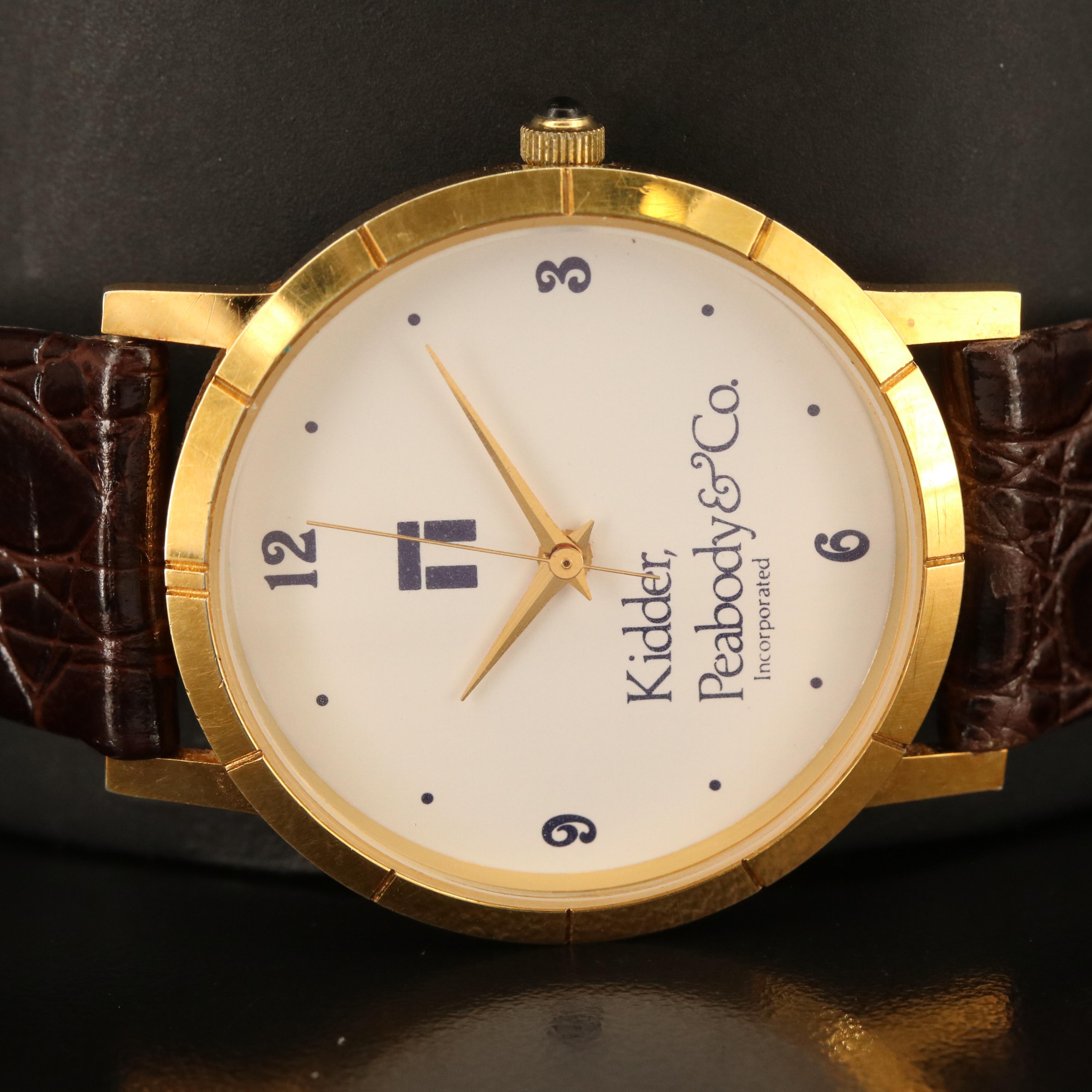 Caravelle and Kidder-Peabody Gold-Tone Watches with Medallion