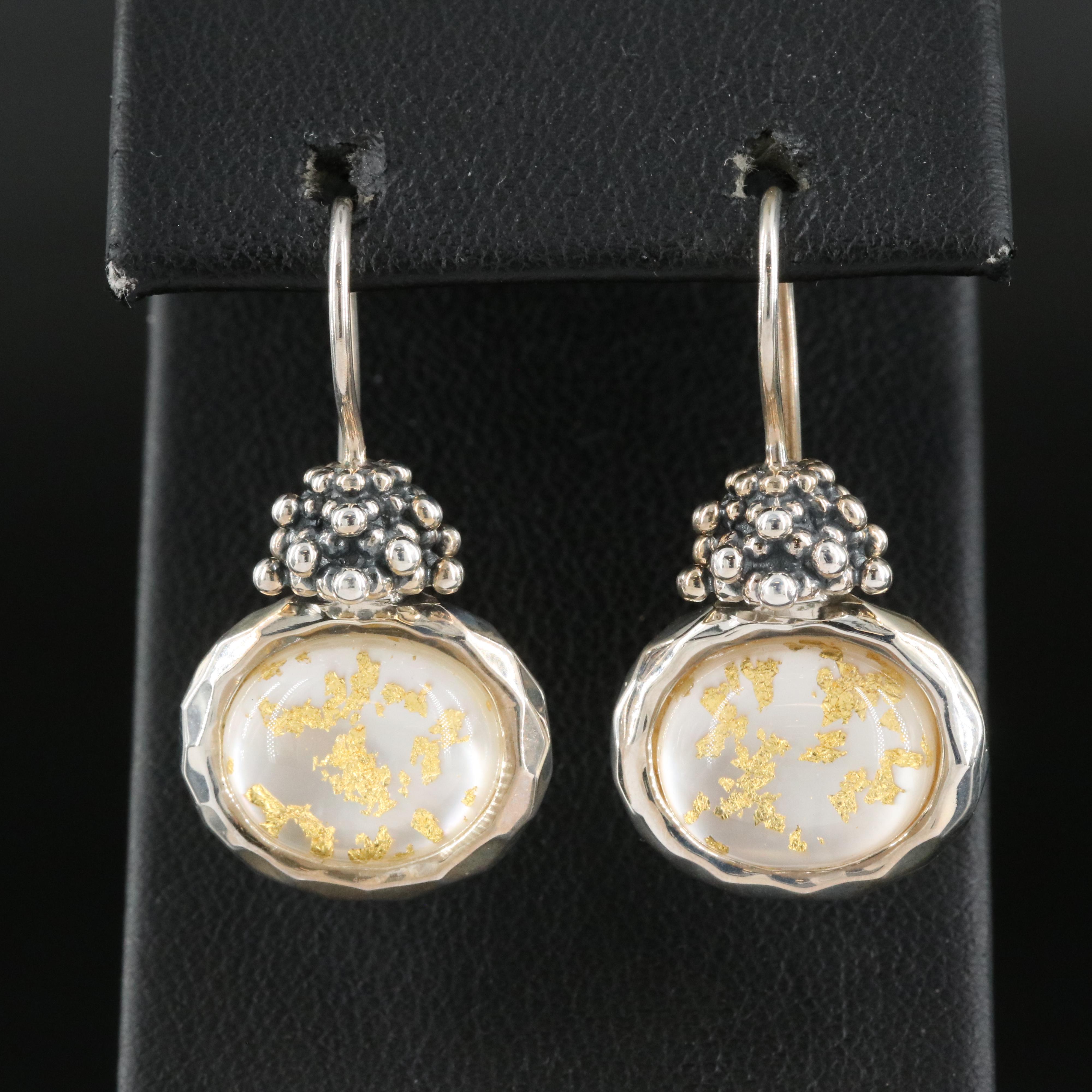 Michael Dawkins Sterling Quartz Mother-of-Pearl Doublet Earrings