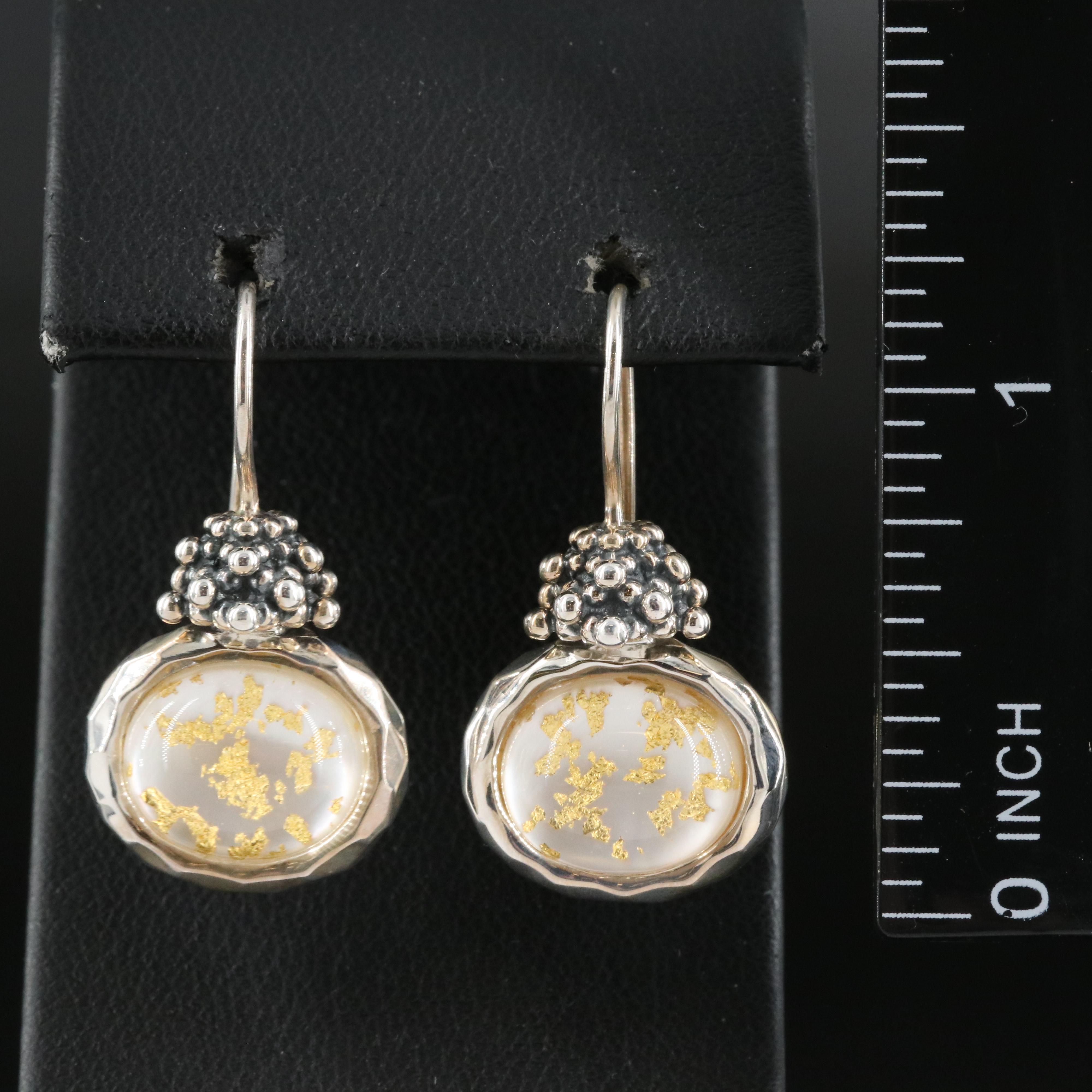 Michael Dawkins Sterling Quartz Mother-of-Pearl Doublet Earrings