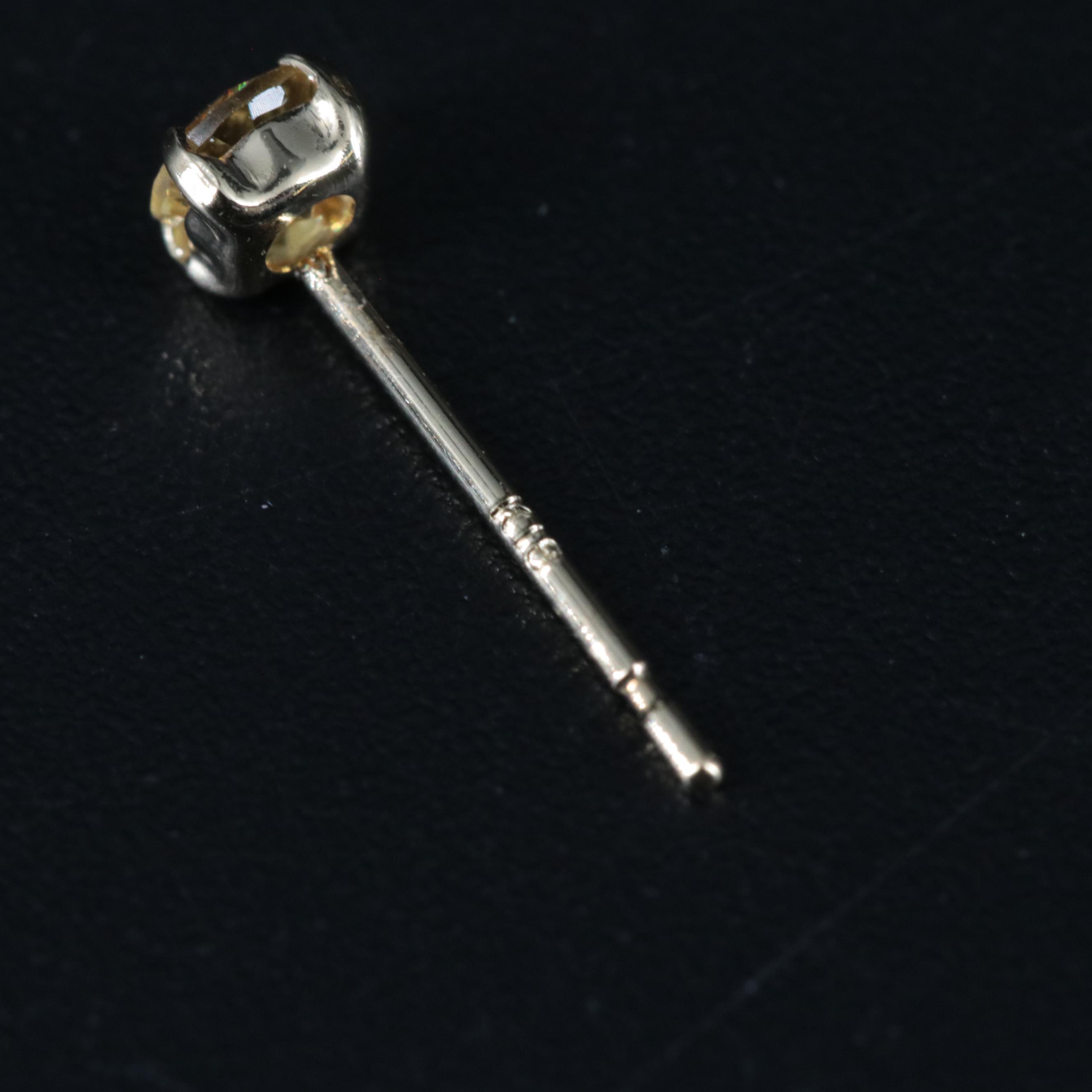 18K Yellow Beryl Stud Earrings