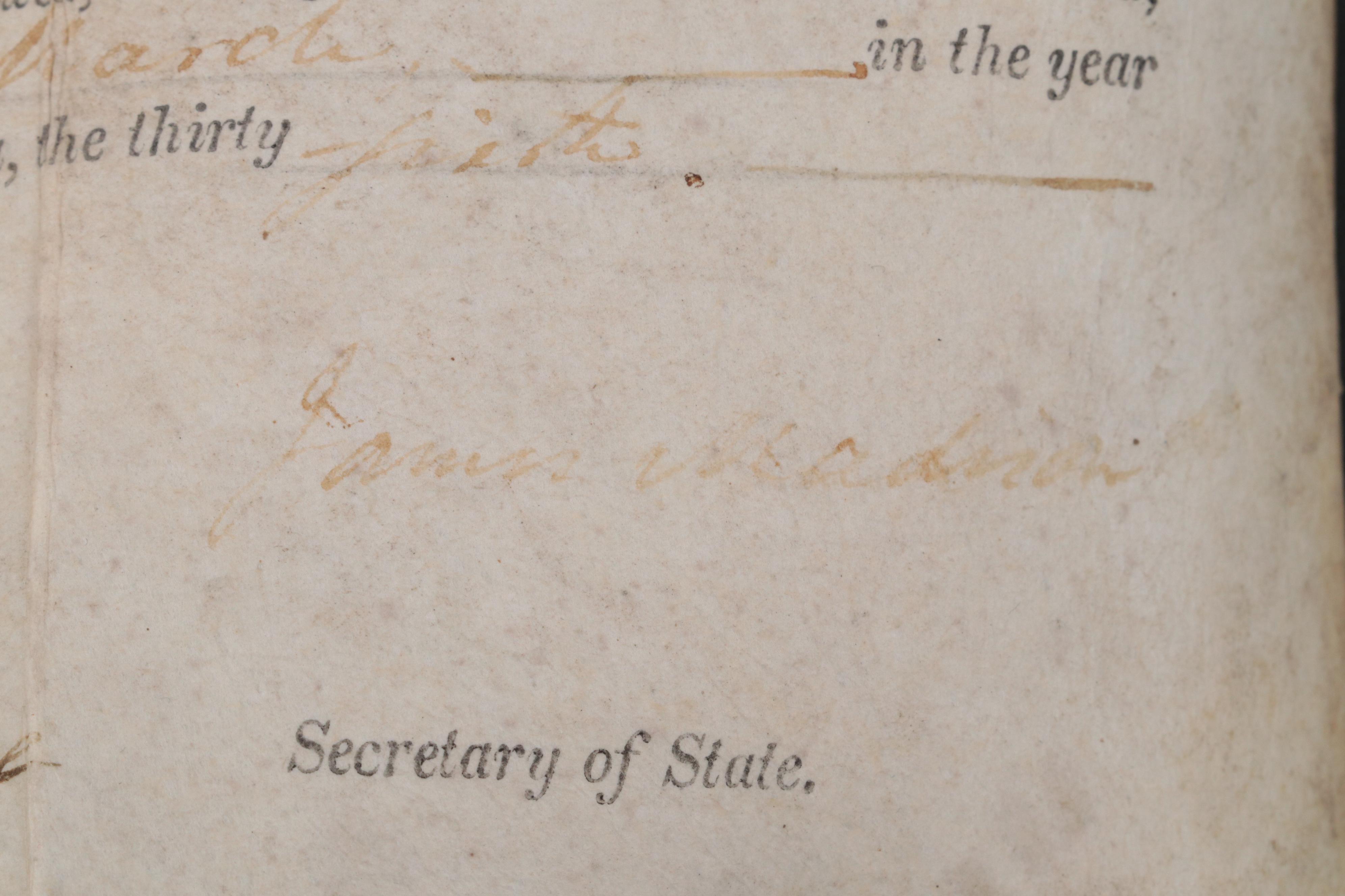 James Madison and James Monroe Land Grant Document Signed March 24, 1812