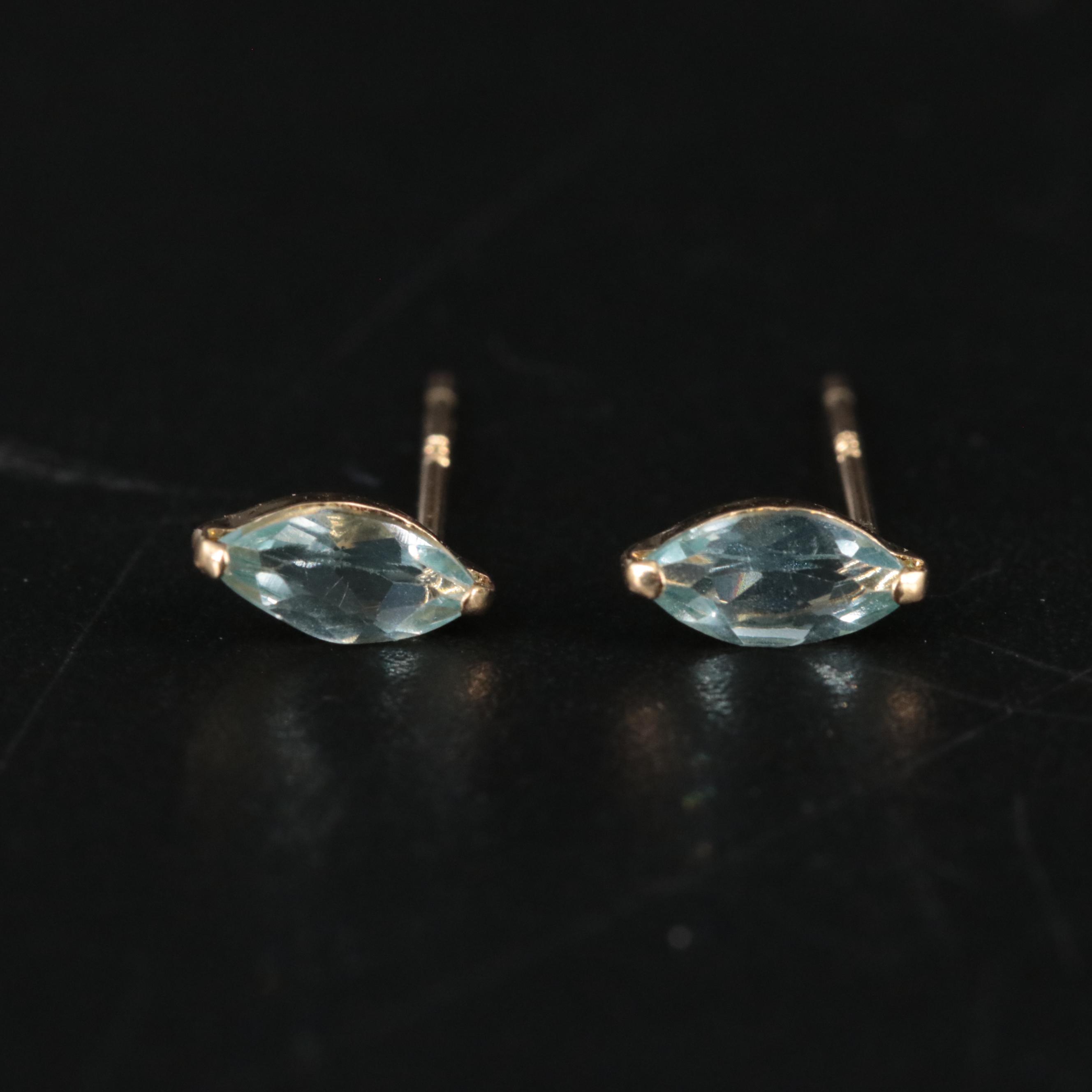 18K Paraiba Apatite Stud Earrings