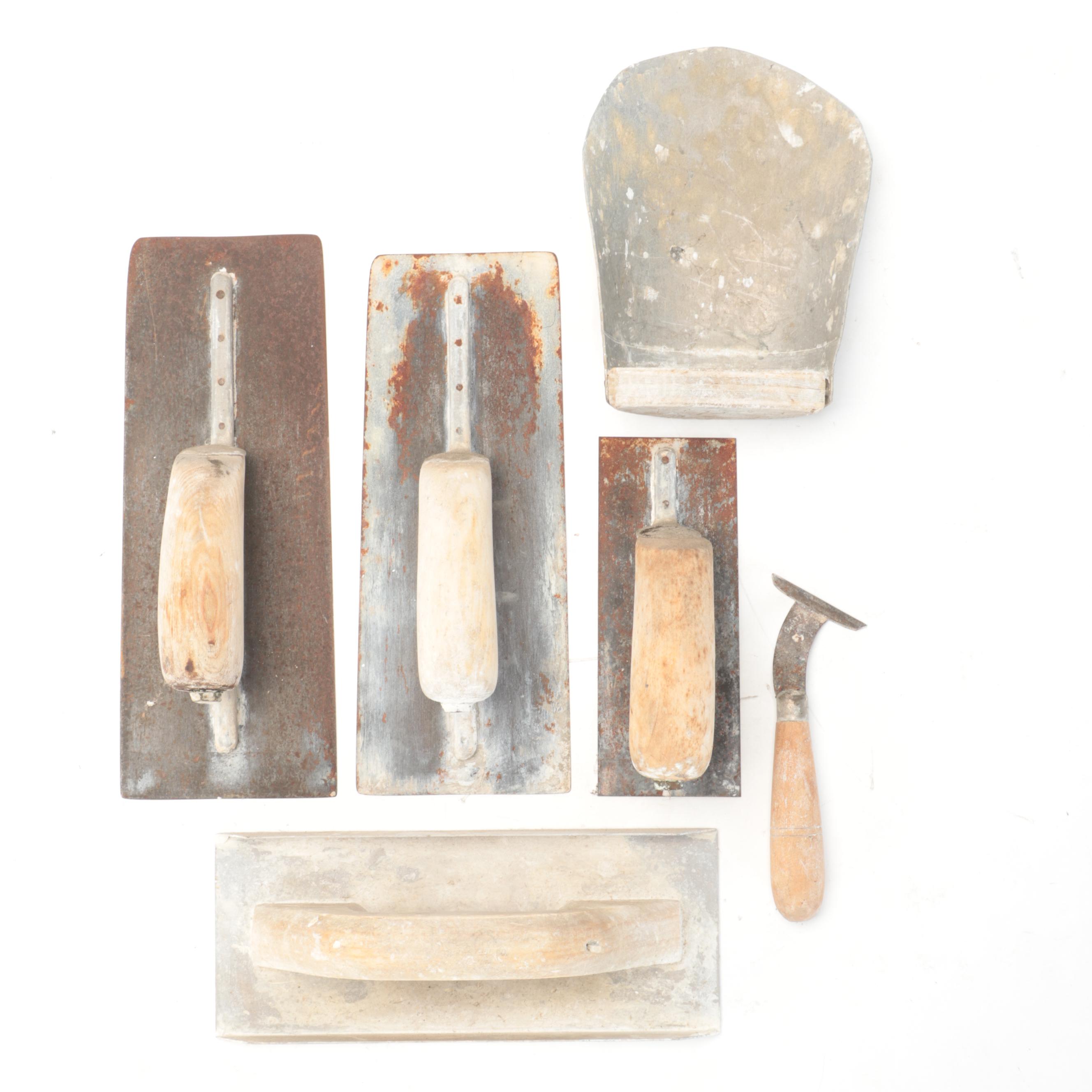 Masonry Hawk, Finishing Trowels, Hand Rake, Brushes and More With Tool Caddy