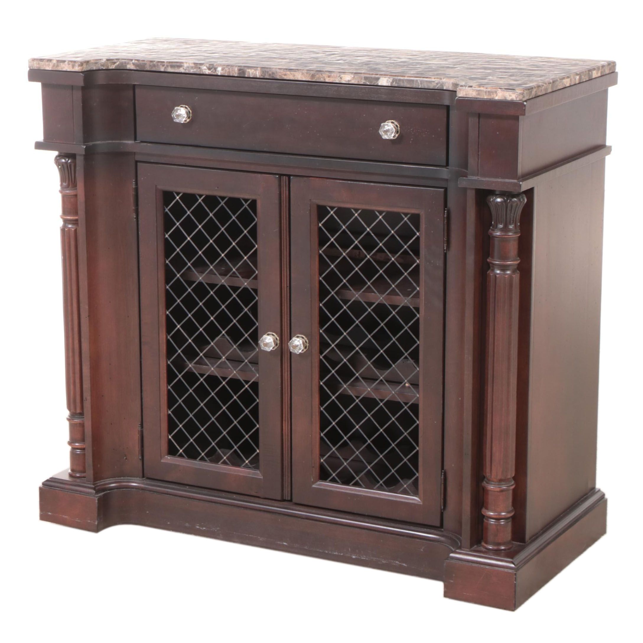 Broyhill "Charlestowne Square" Cherrywood and Tessellated Marble Buffet