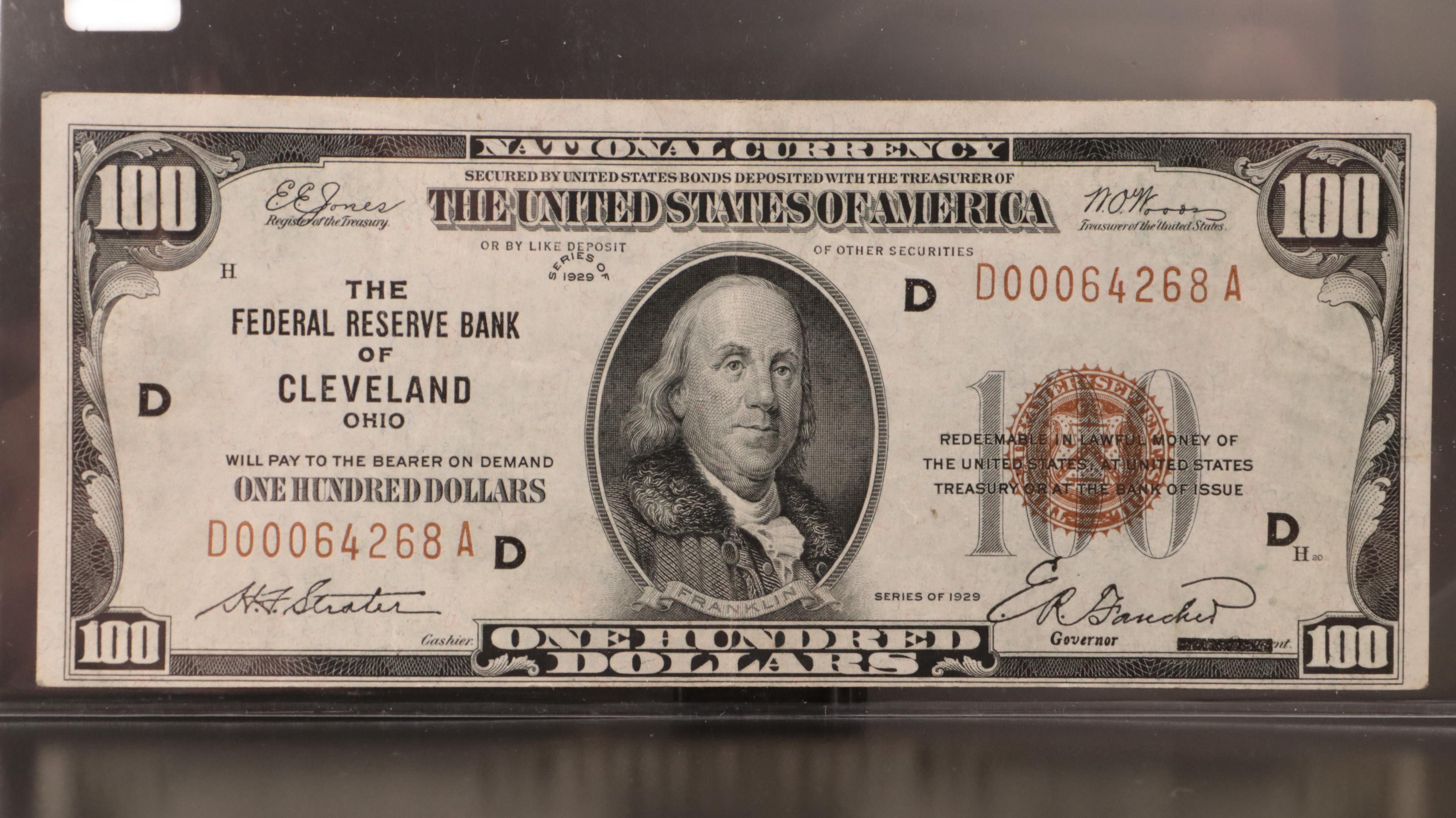 Series 1929 (Type 1) $100 Federal Reserve Bank Note