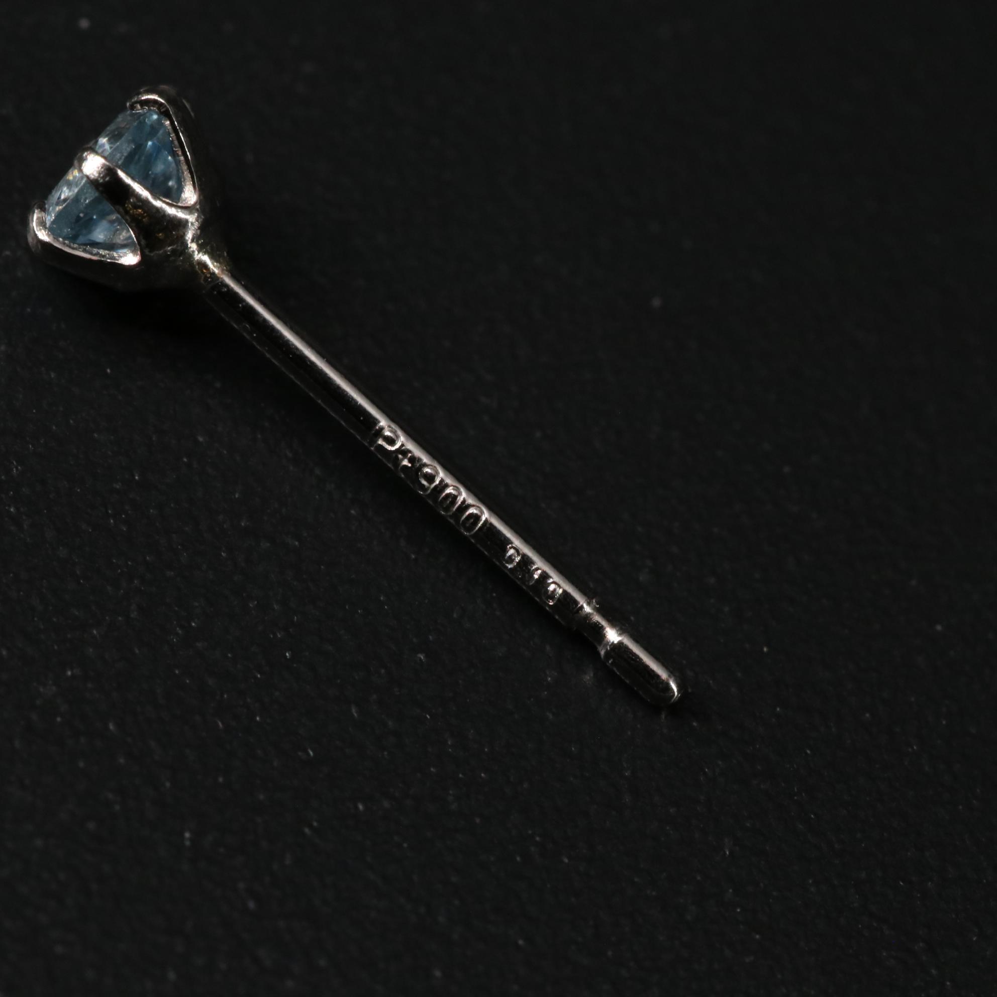 Platinum Aquamarine Stud Earrings