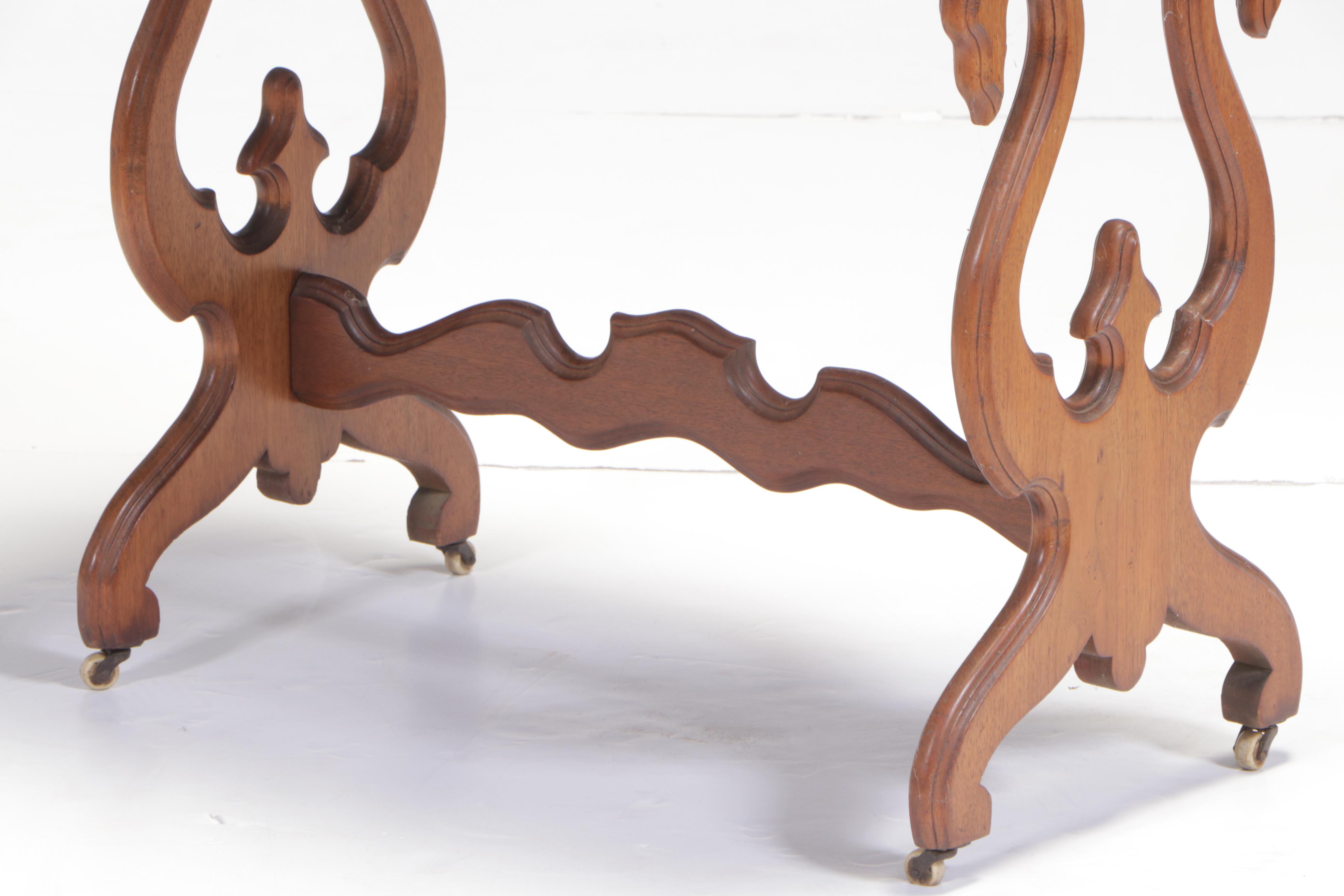 Victorian Walnut Side Table, Late 19th Century