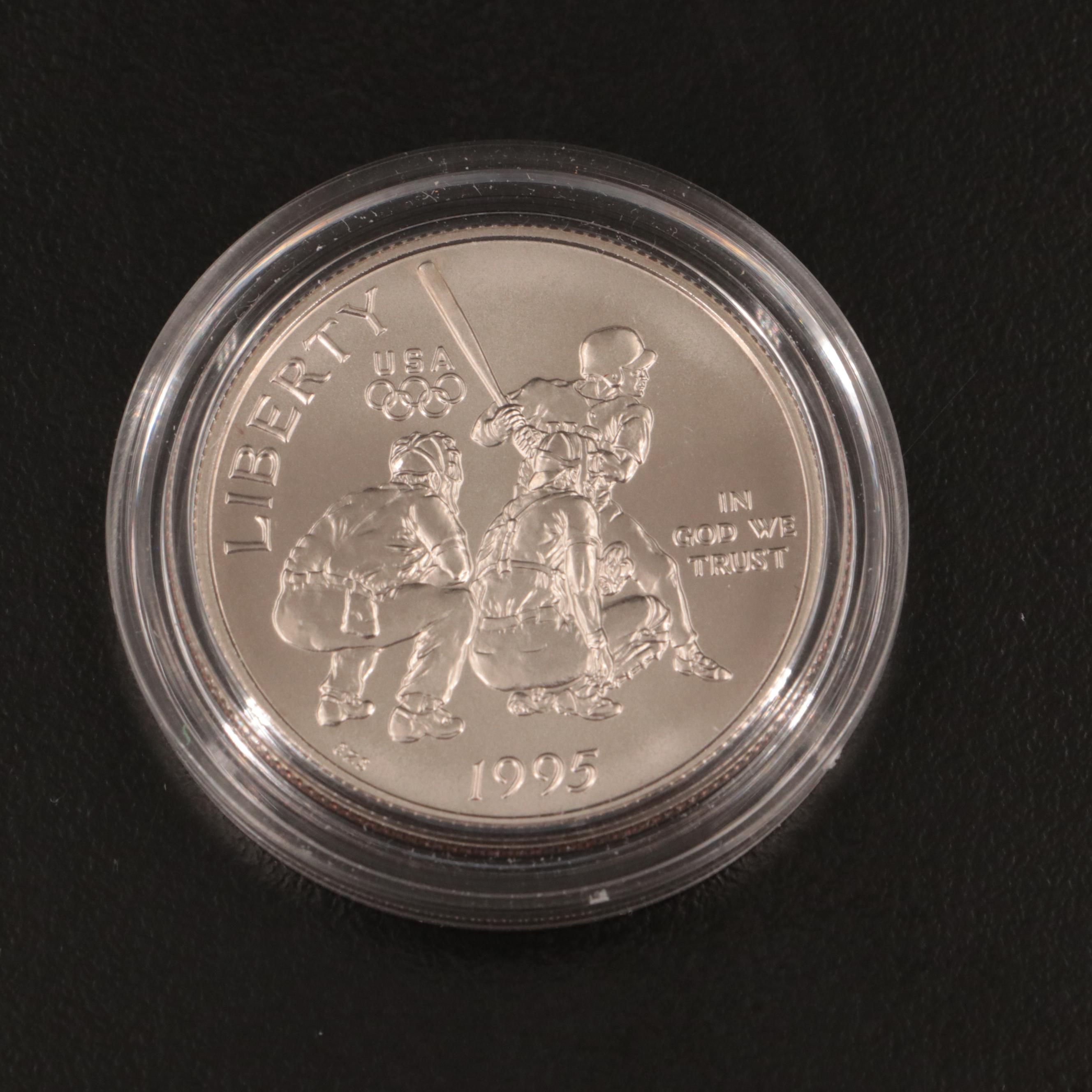 Four 1995 Commemorative Half Dollars Baseball and Basketball