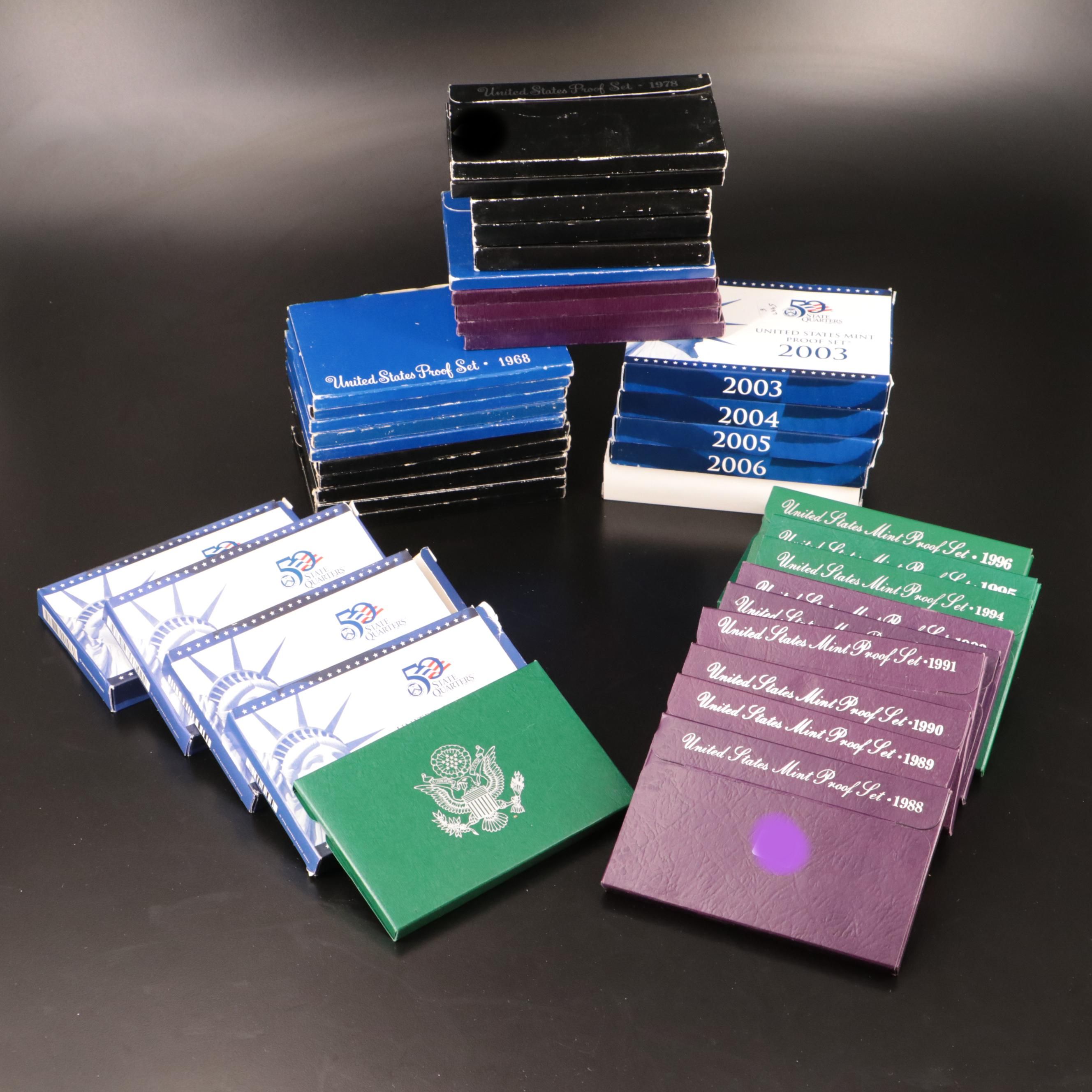 Forty U.S. Mint Proof Sets, 1968–2007