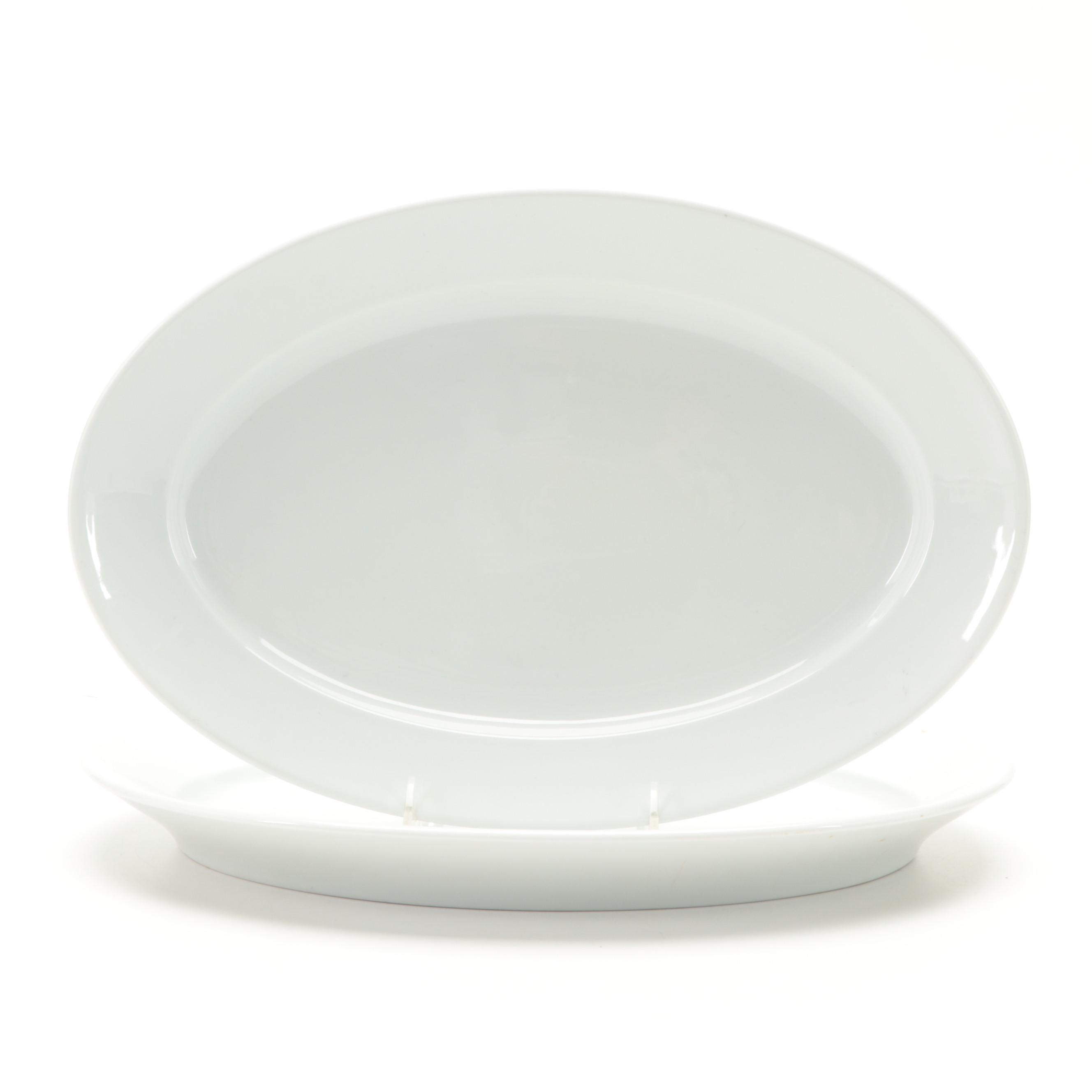 Apilco "Tradition Blue" Porcelain Dinnerware with Sferra "Acanthus" Table Linens