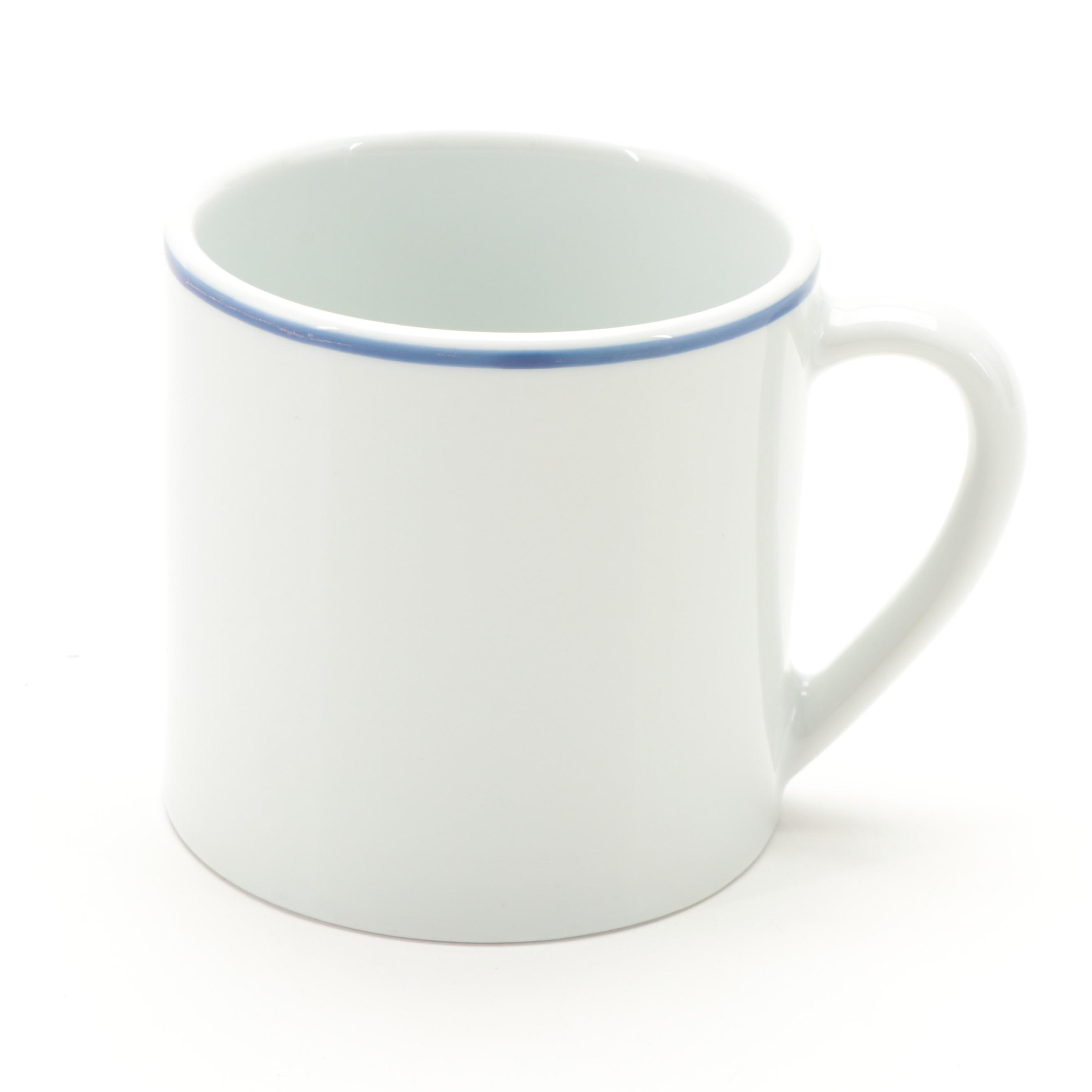 Apilco "Tradition Blue" Porcelain Dinnerware with Sferra "Acanthus" Table Linens