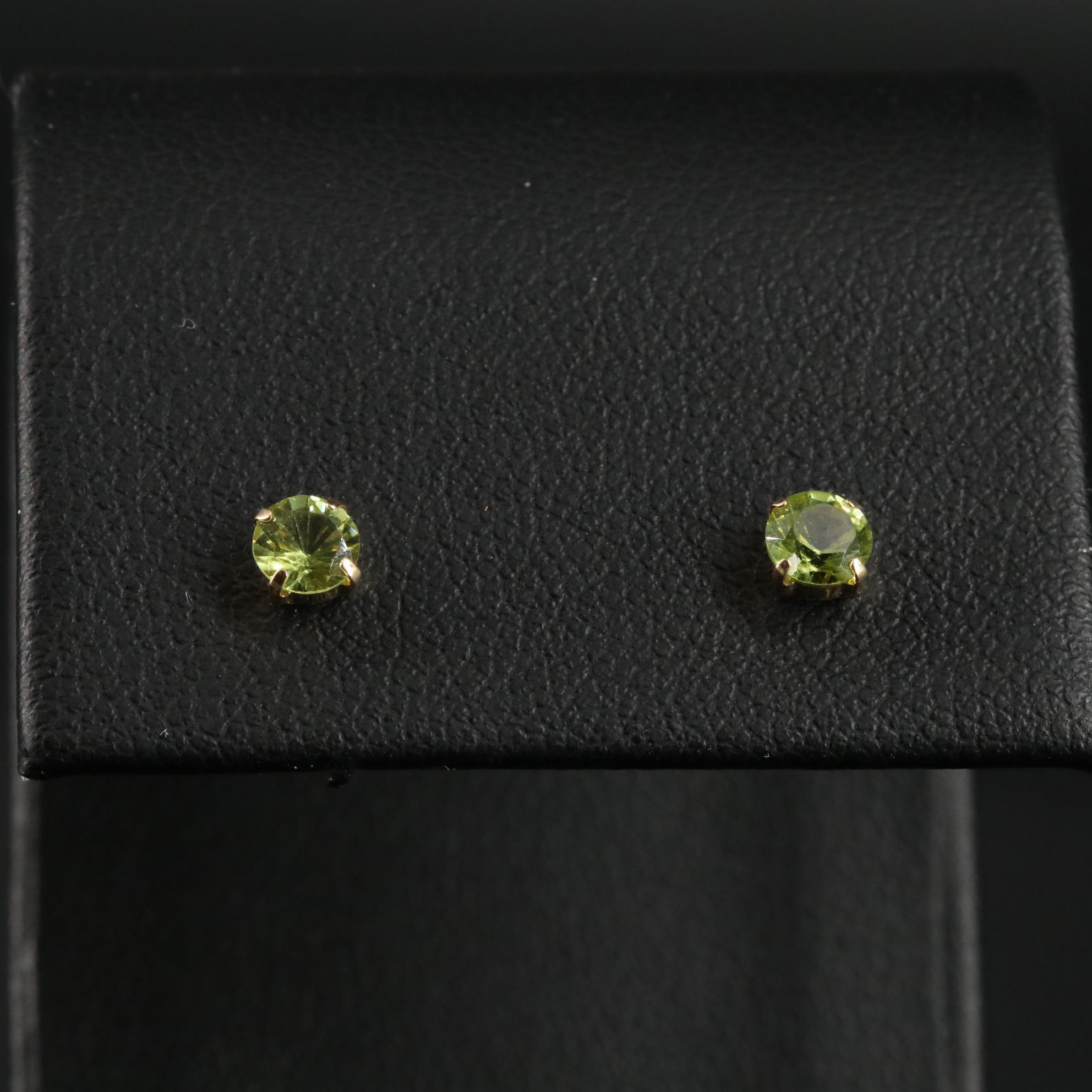 18K Peridot Stud Earrings