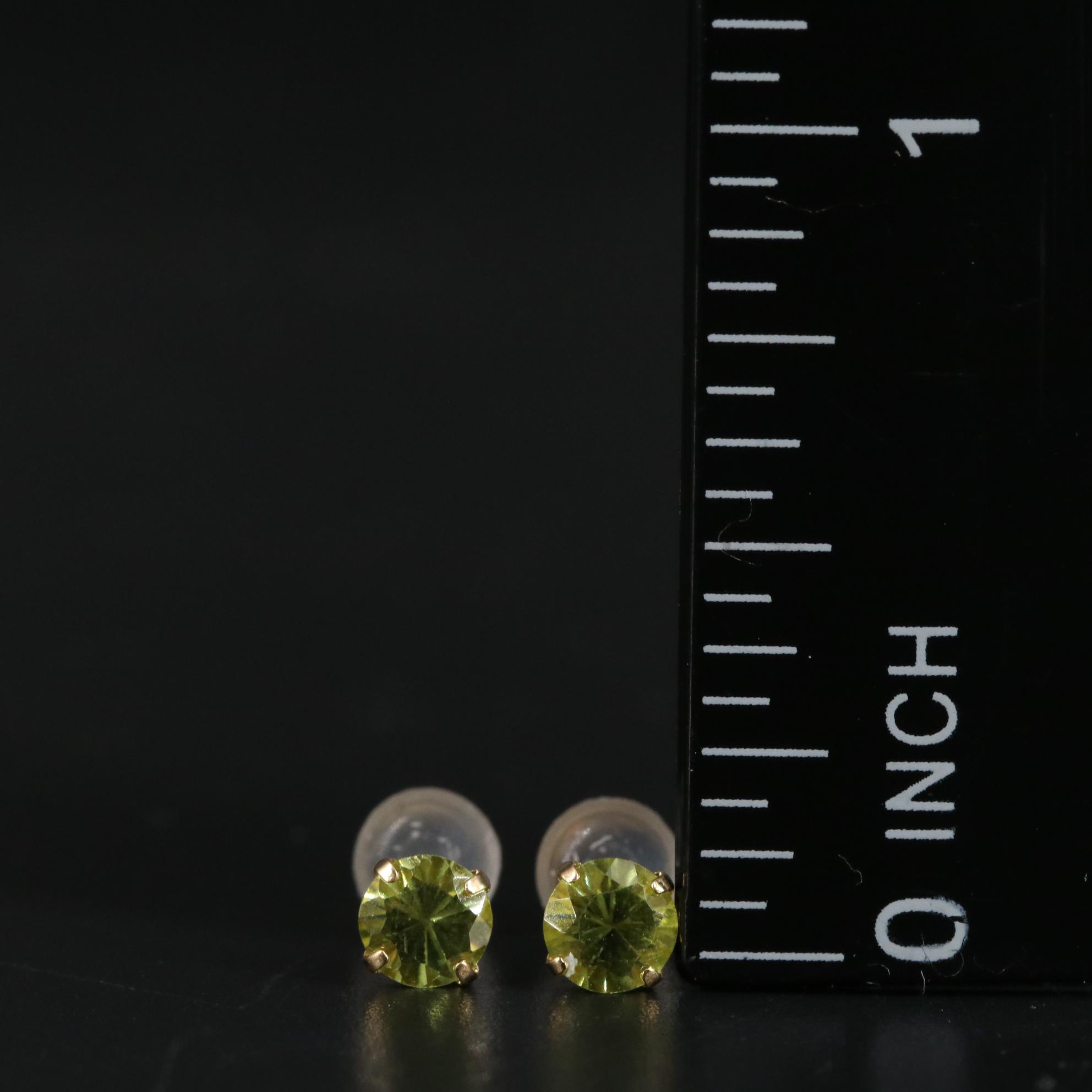 18K Peridot Stud Earrings