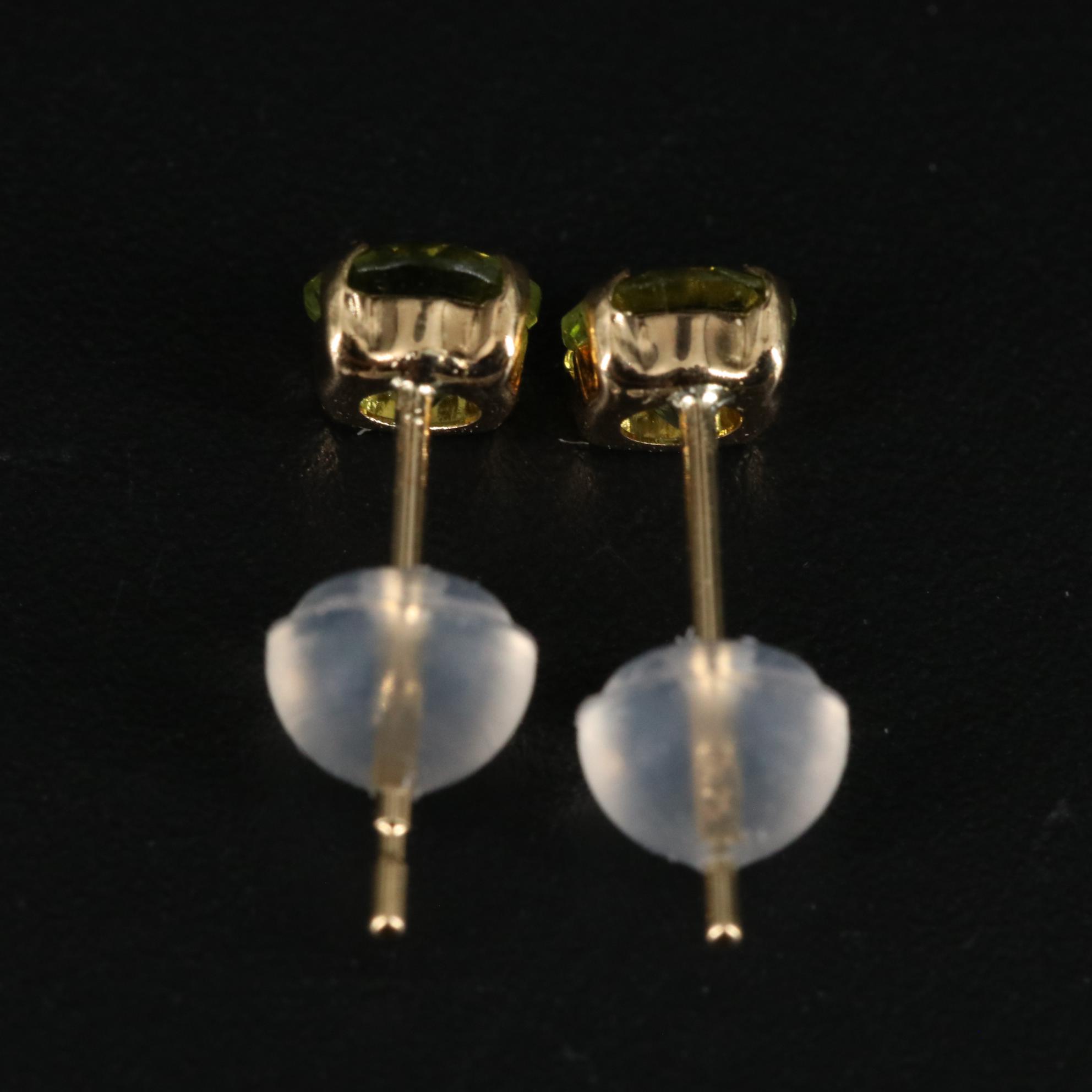 18K Peridot Stud Earrings