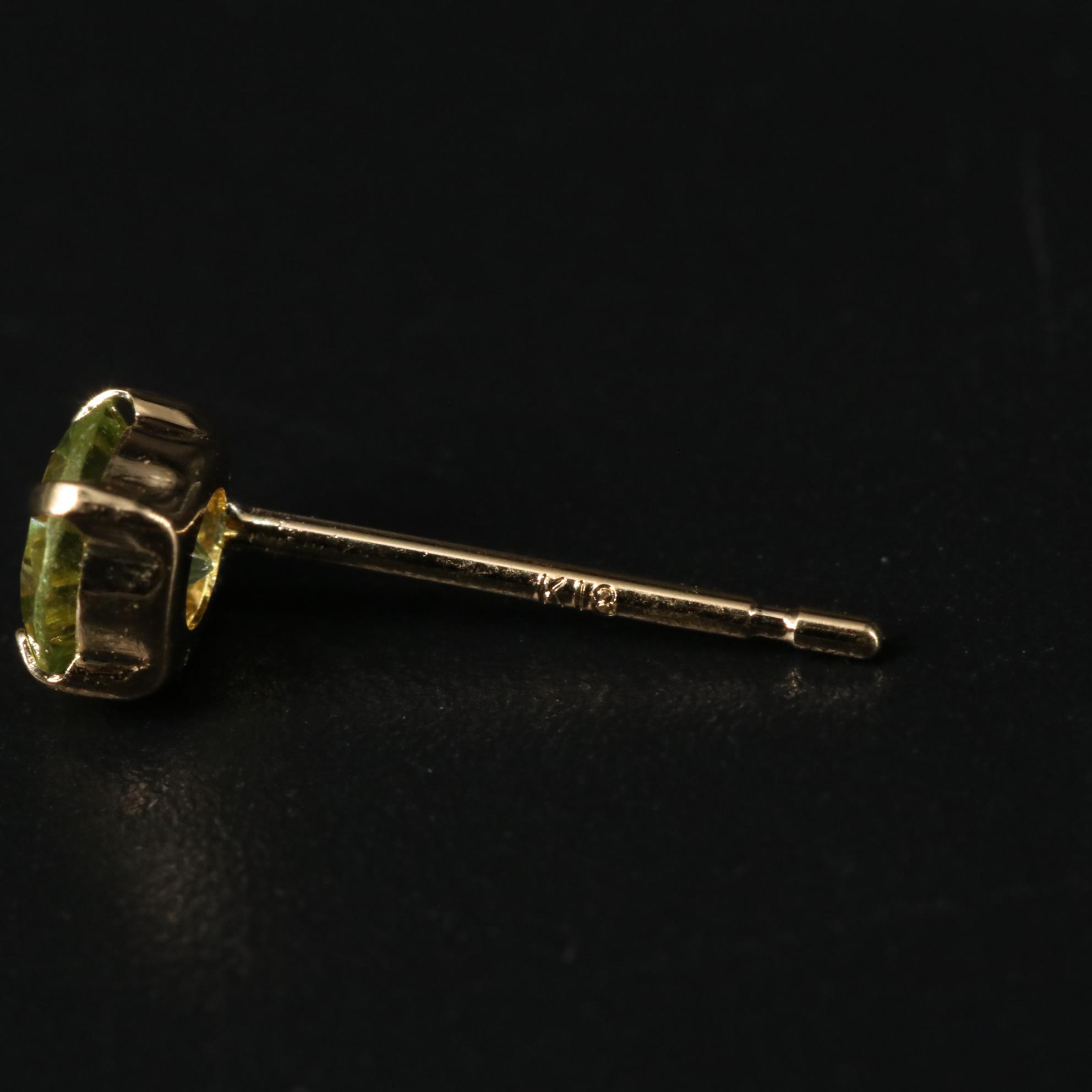 18K Peridot Stud Earrings