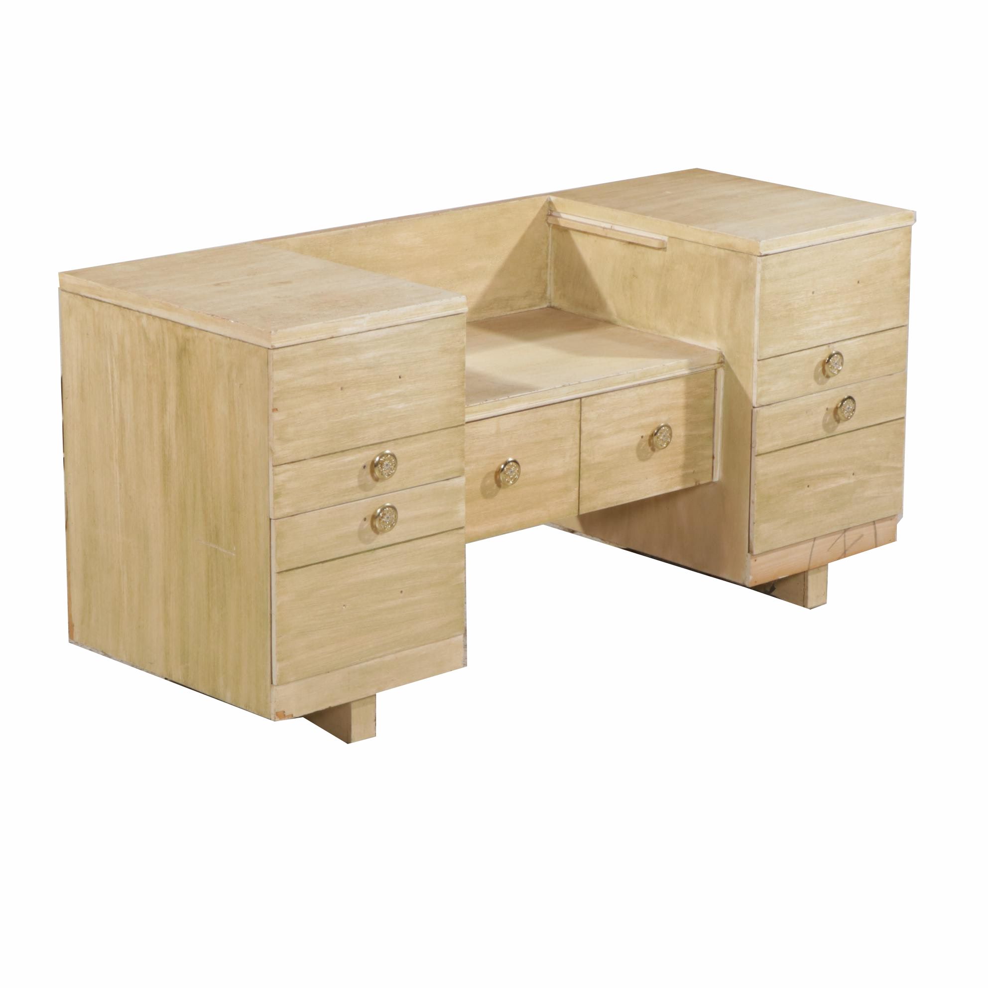 Showers Furniture Painted Oak Vanity Desk, Mid-20th Century