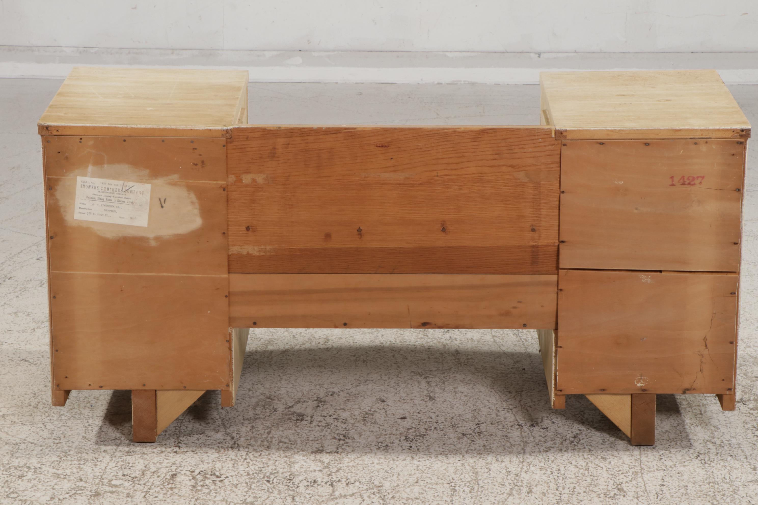 Showers Furniture Painted Oak Vanity Desk, Mid-20th Century