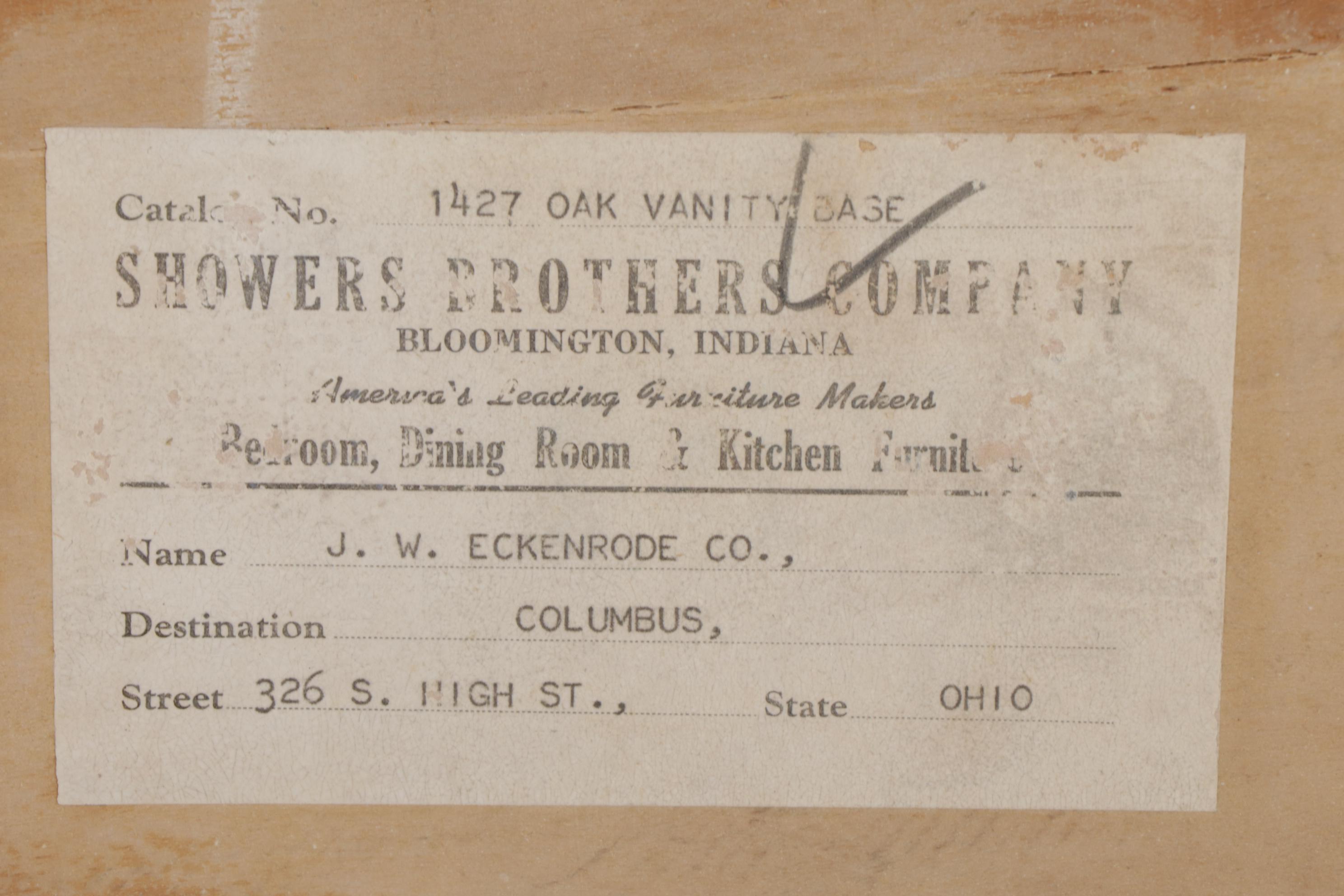 Showers Furniture Painted Oak Vanity Desk, Mid-20th Century