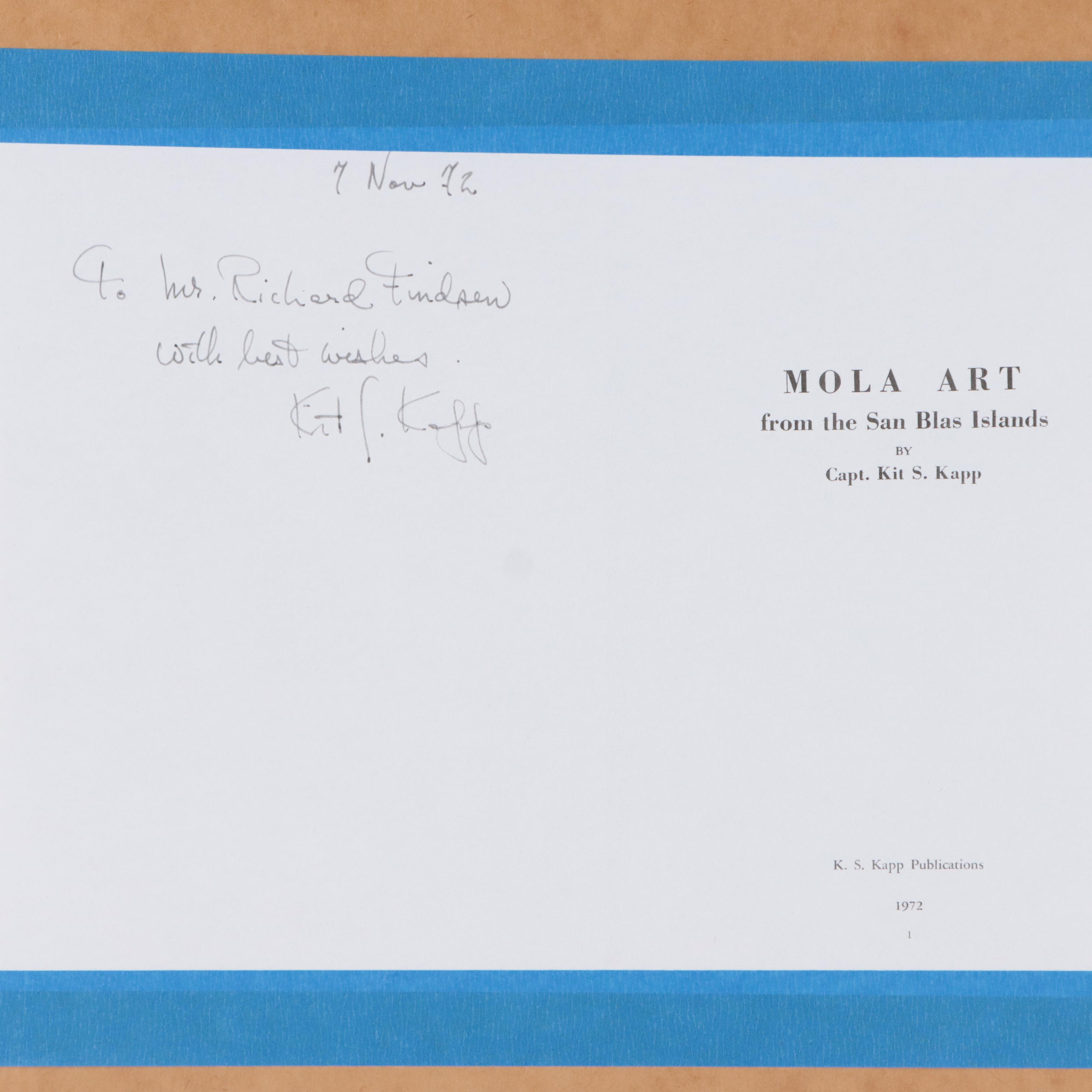 Folk Art Panamanian Guna Mola Textile in Frame