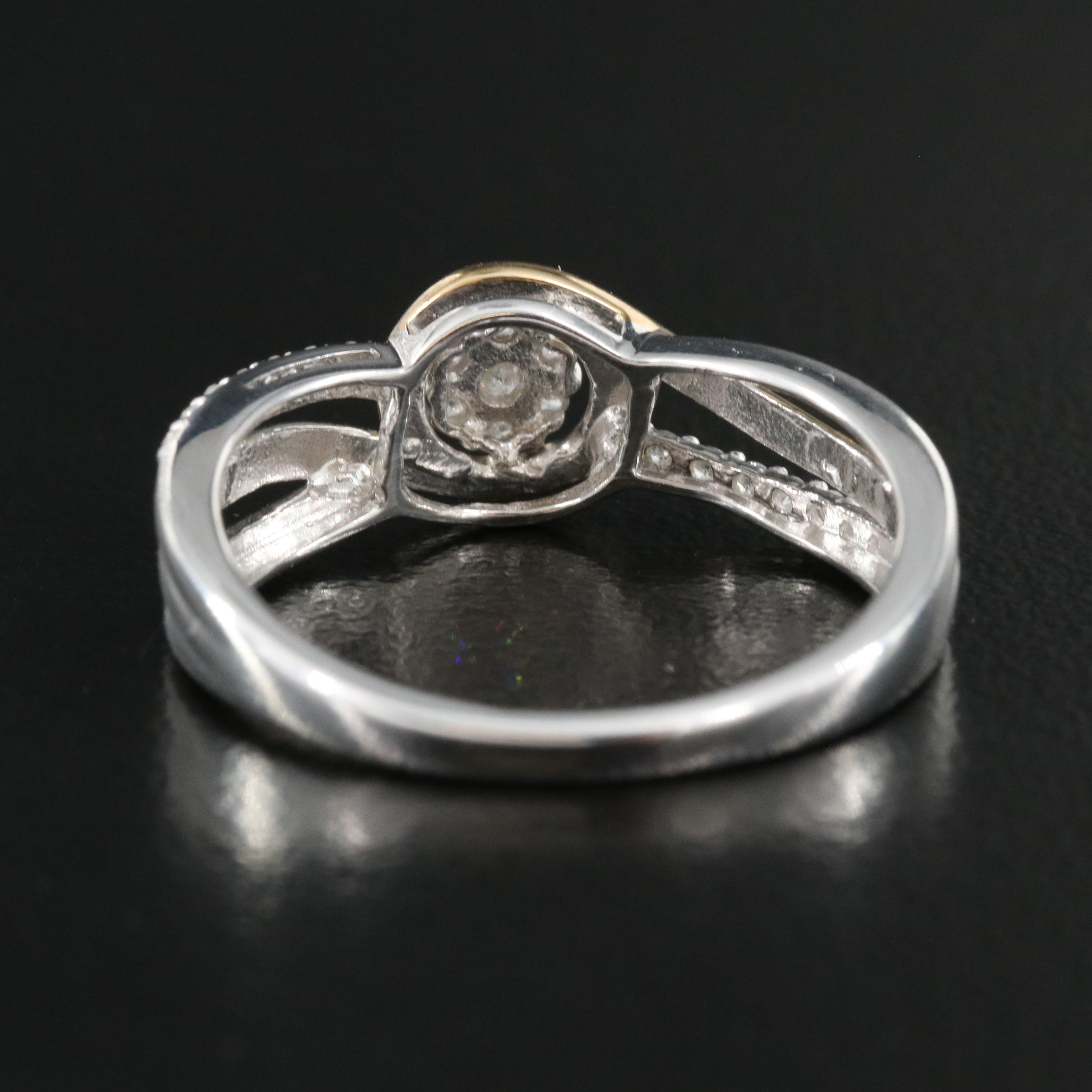 Sterling Two-Tone Diamond Ring