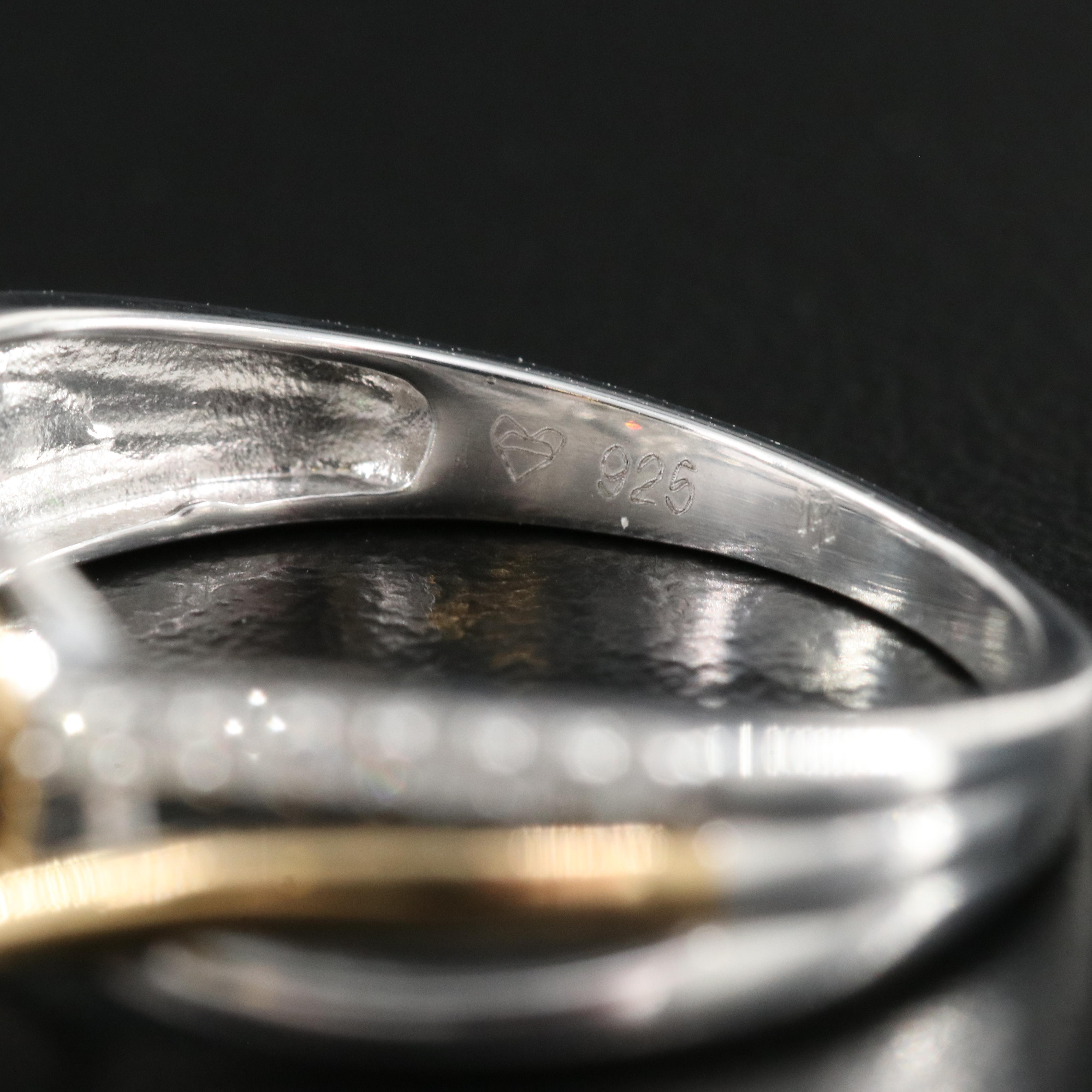 Sterling Two-Tone Diamond Ring