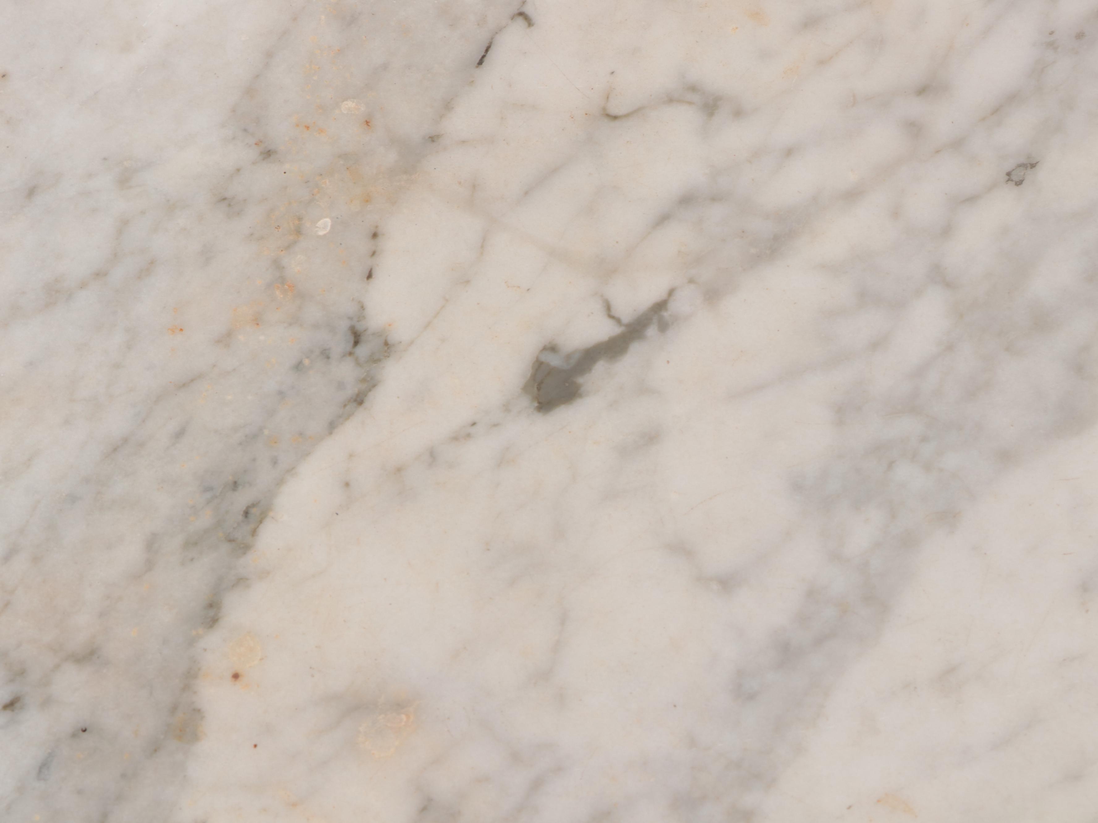 Victorian Walnut, Burl Walnut, and White Marble Side Table, Late 19th Century