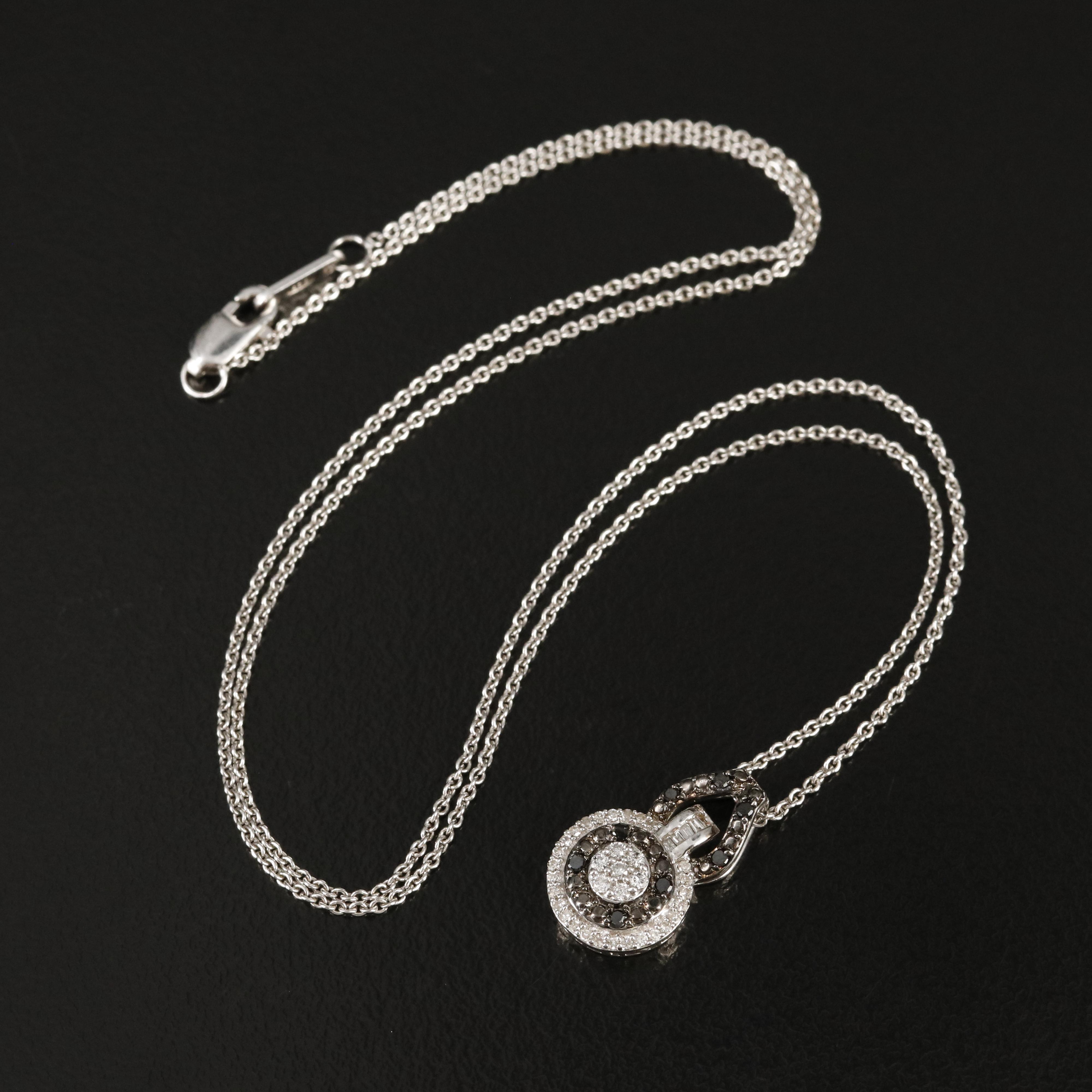 Sterling Diamond Pendant Necklace