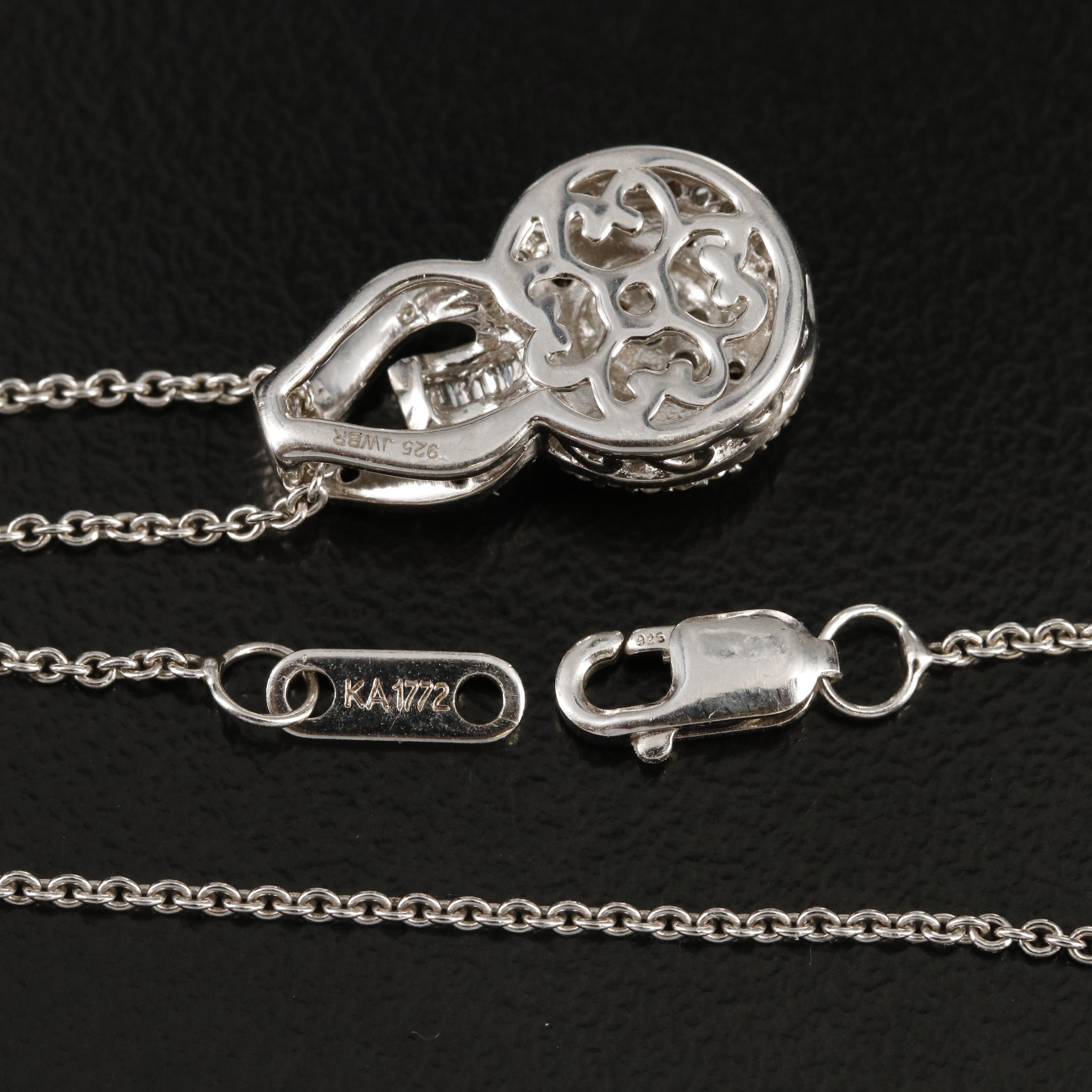 Sterling Diamond Pendant Necklace