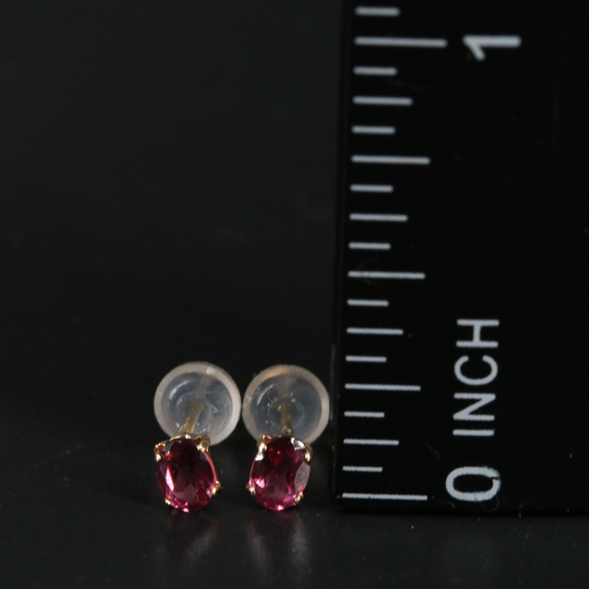 18K Purple Garnet Stud Earrings