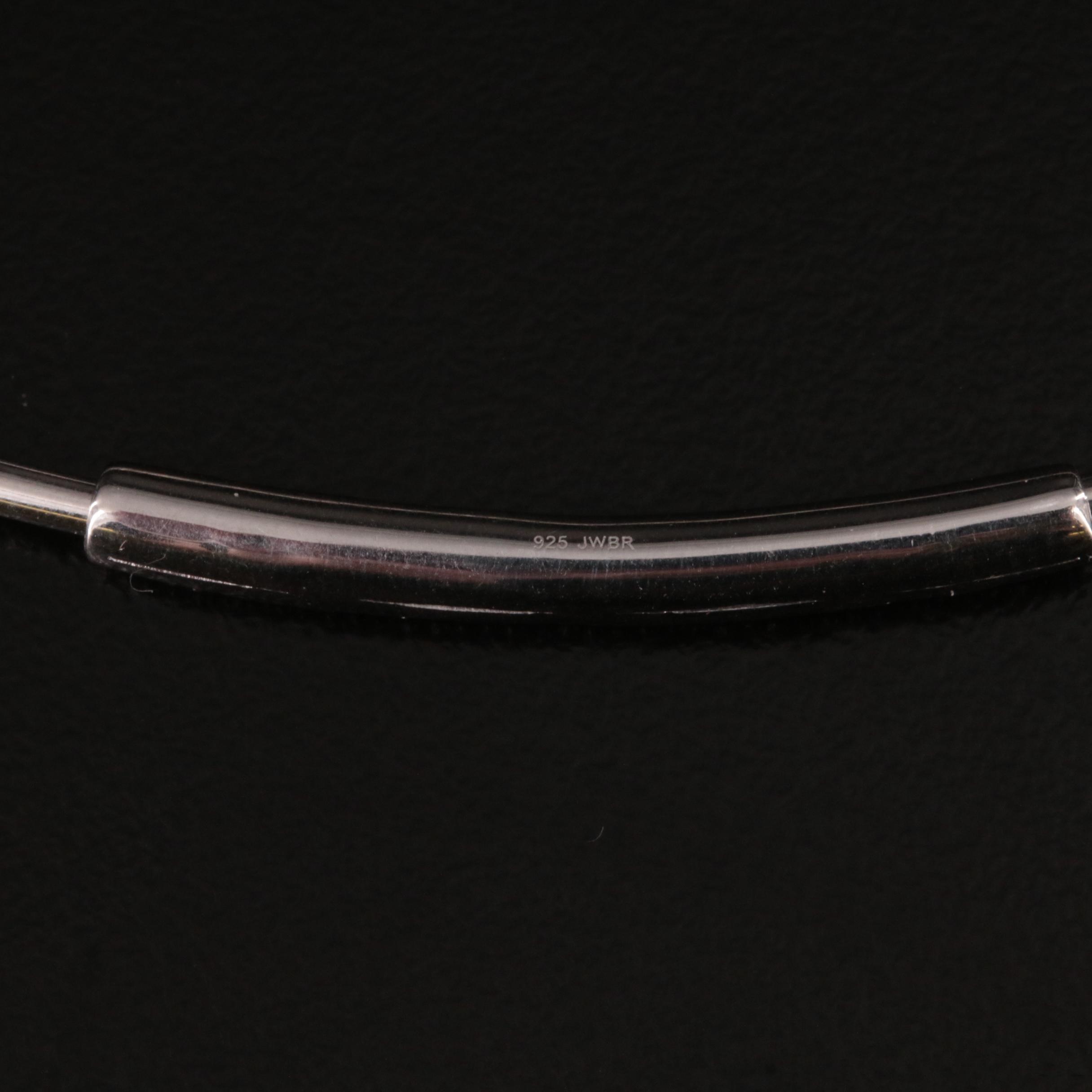 Sterling Pavé Diamond Slide Bar Necklace