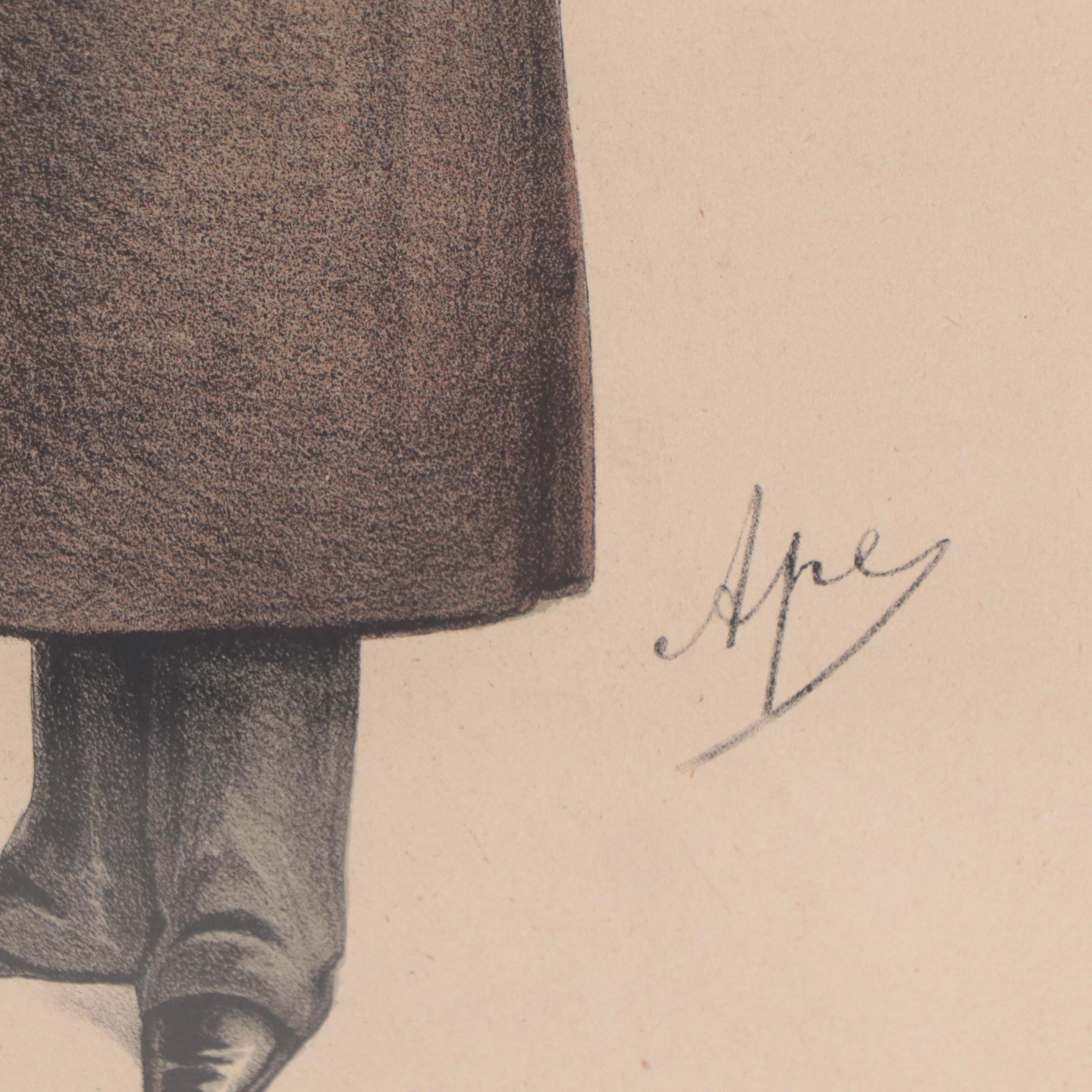 Vanity Fair Lithograph After Carlo "Ape" Pellegrini, Late 19th Century