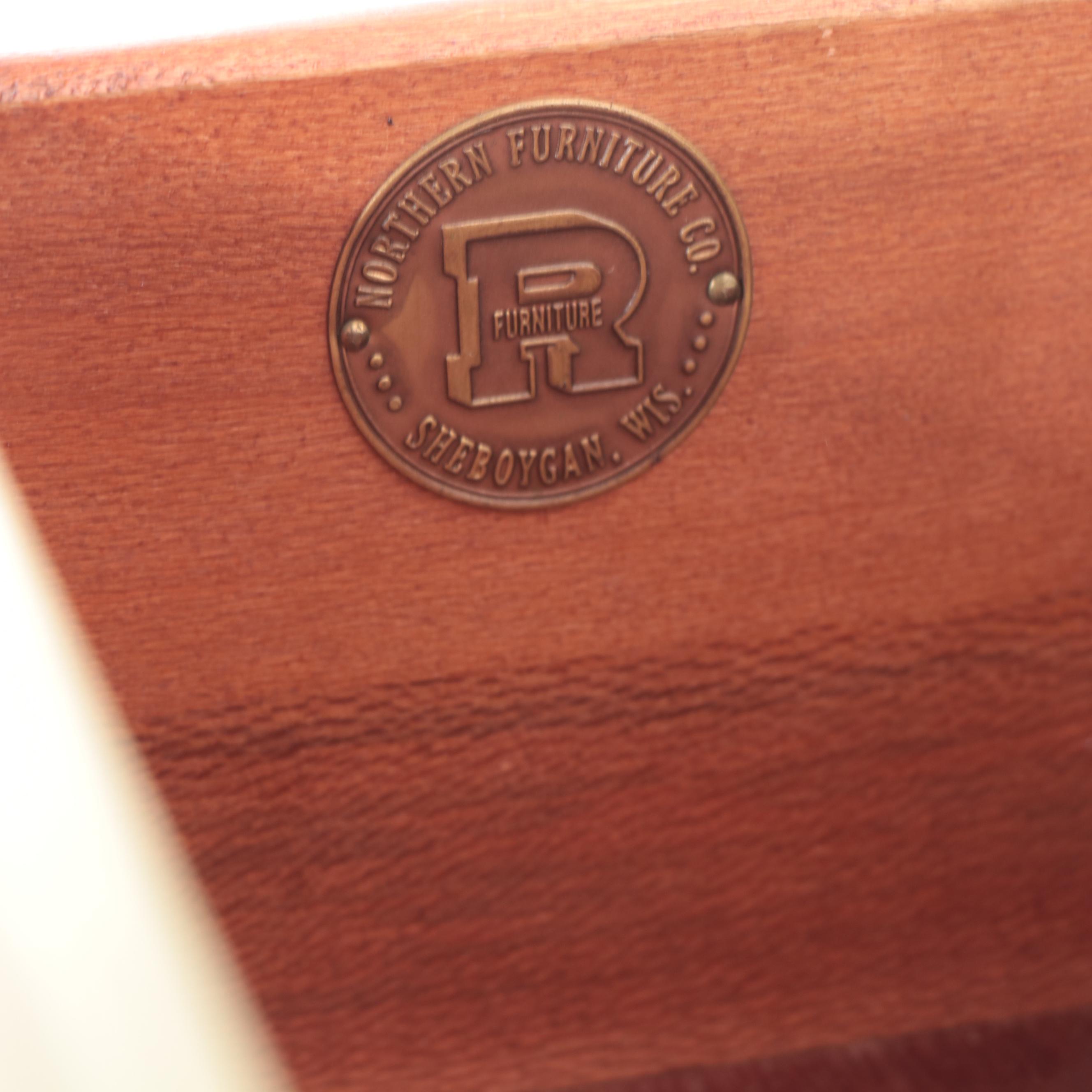 Pair of Northern Furniture Co. Federal Style Painted Twin Beds w/ Nightstand